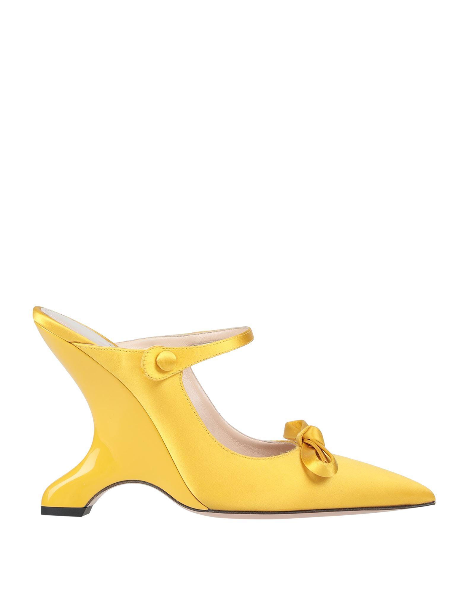 Prada Mules Clogs in Yellow Lyst
