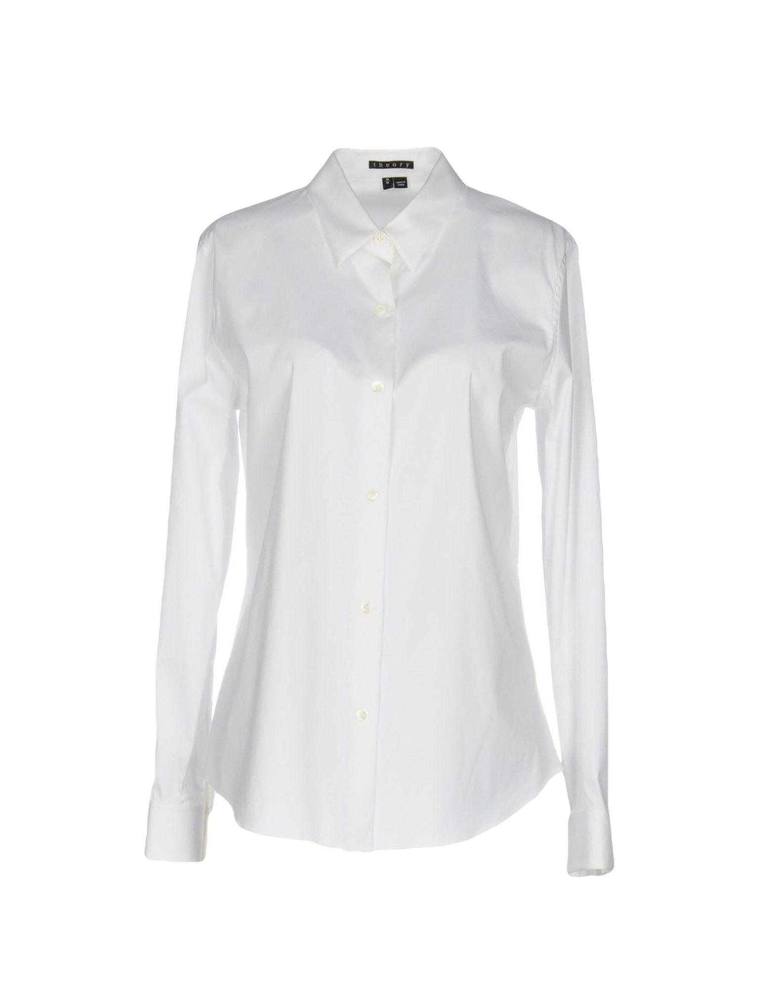 Theory Cotton Shirt in White - Lyst