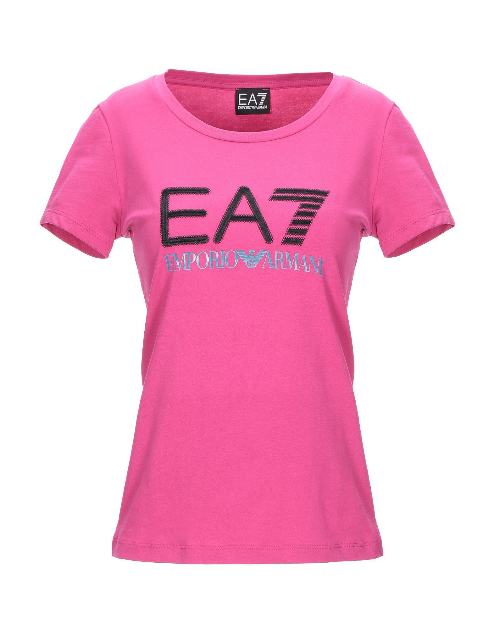EA7 T-shirt in Fuchsia (Pink) - Lyst