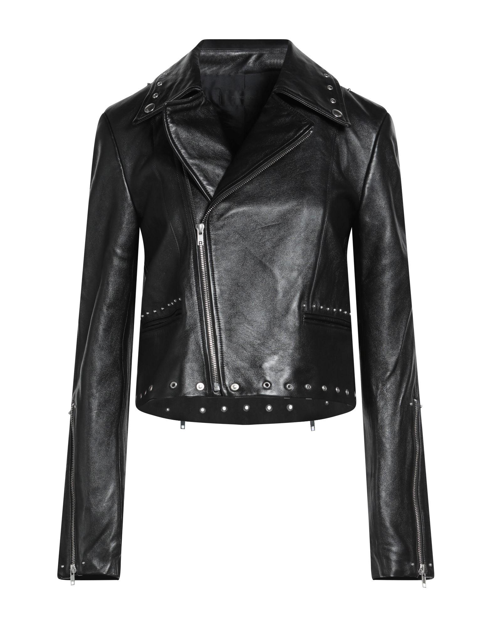 HELMUT LANG ブラック シングルライダースジャケット Helmut Lang zip-up Leather Jacket | Black | FARFETCH