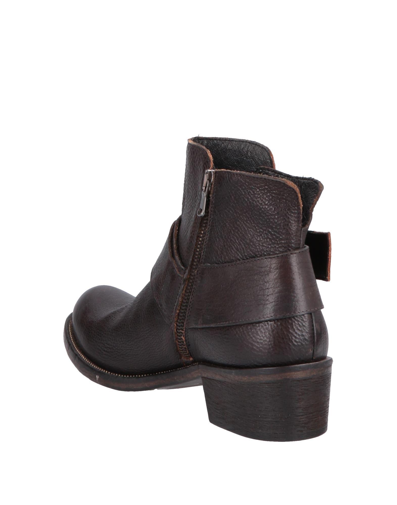 Manila Grace Leather Ankle Boots in Dark Brown (Brown) - Lyst