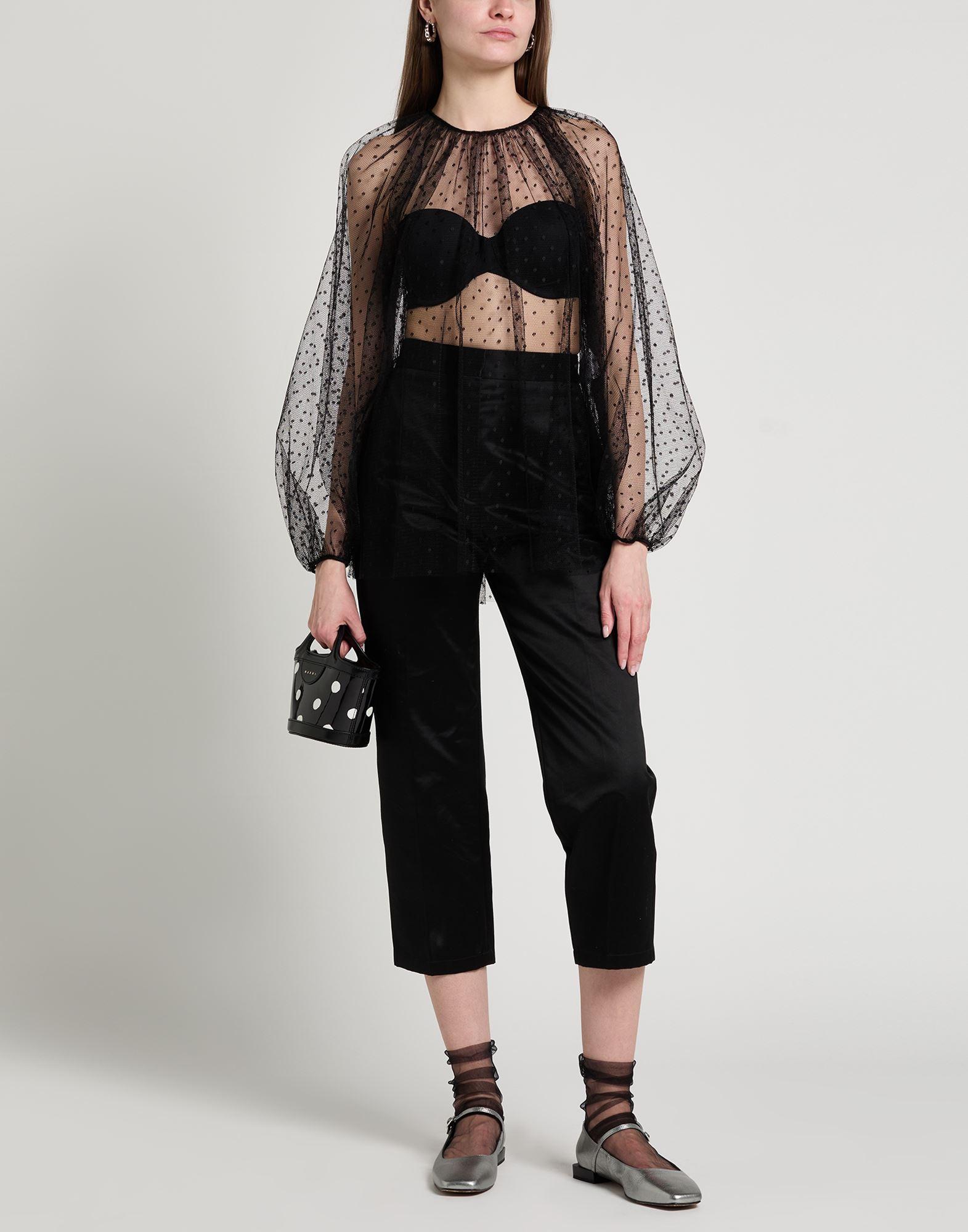 RED VALENTINO ブラックトップス バルーンスリーブ Red Valentino Shirt with wide sleeves | Women's Clothing