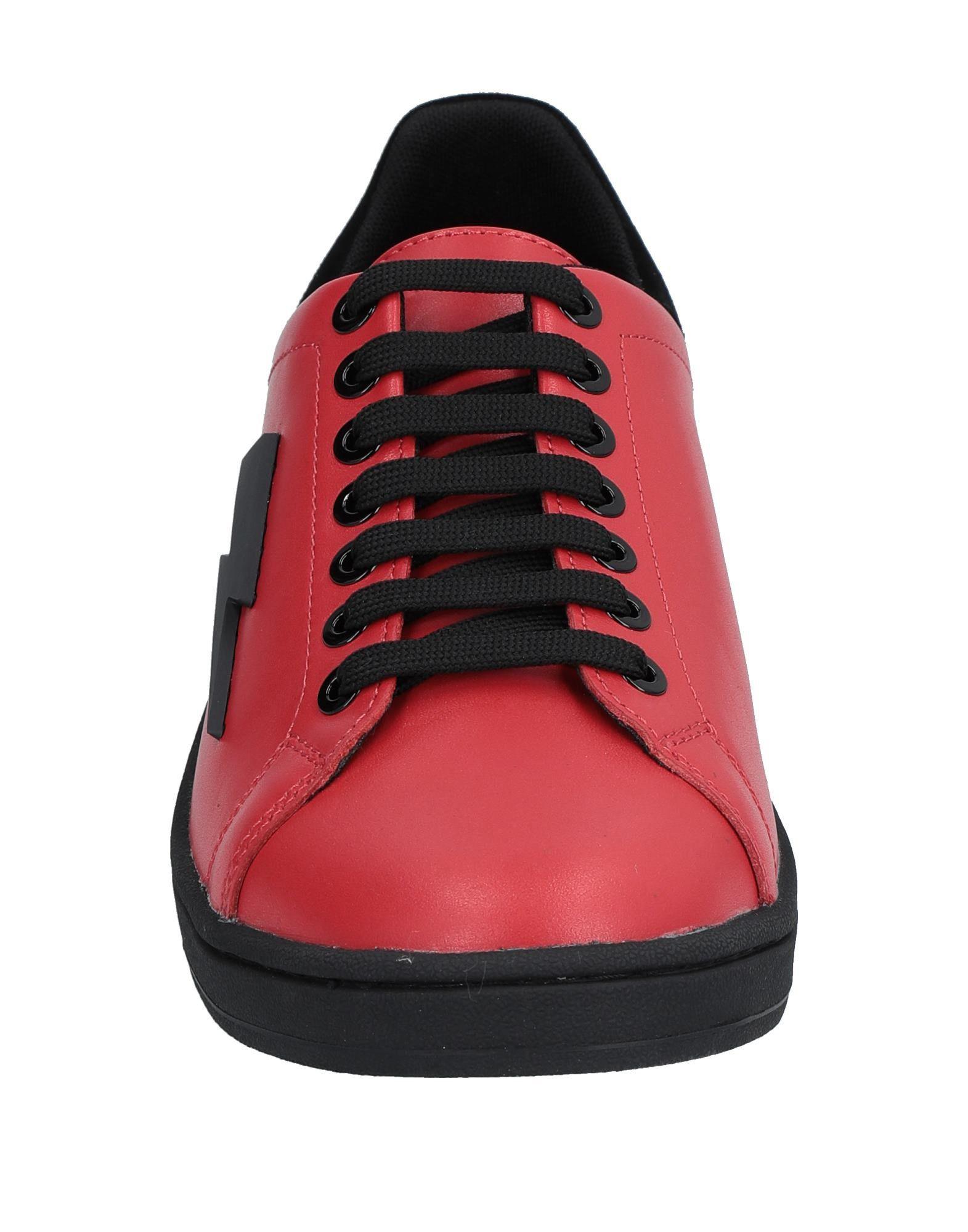Neil Barrett Leather Low-tops & Sneakers in Red for Men - Lyst