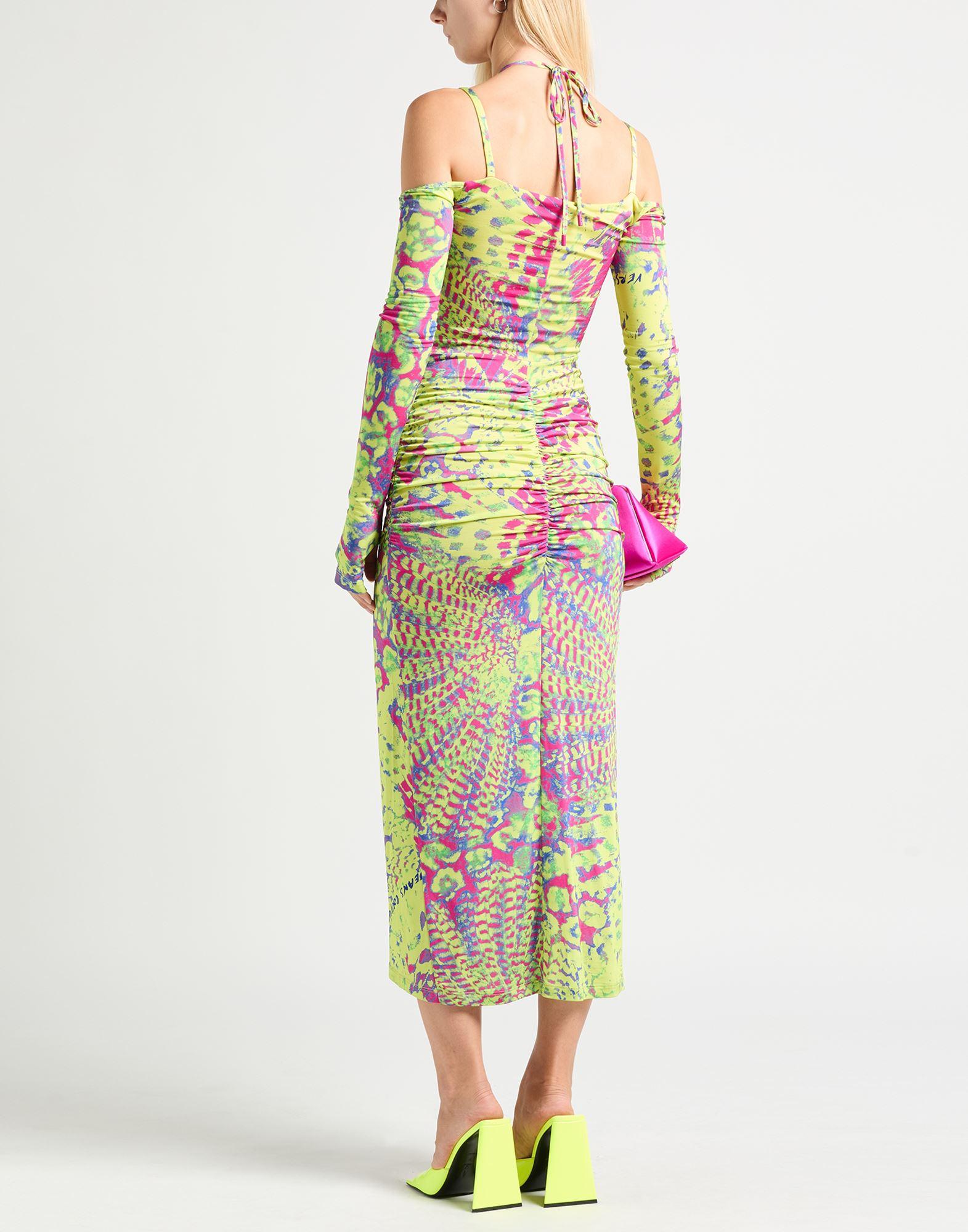Versace Jeans Couture Lime Maxi Dress Viscose, Elastane in White | Lyst