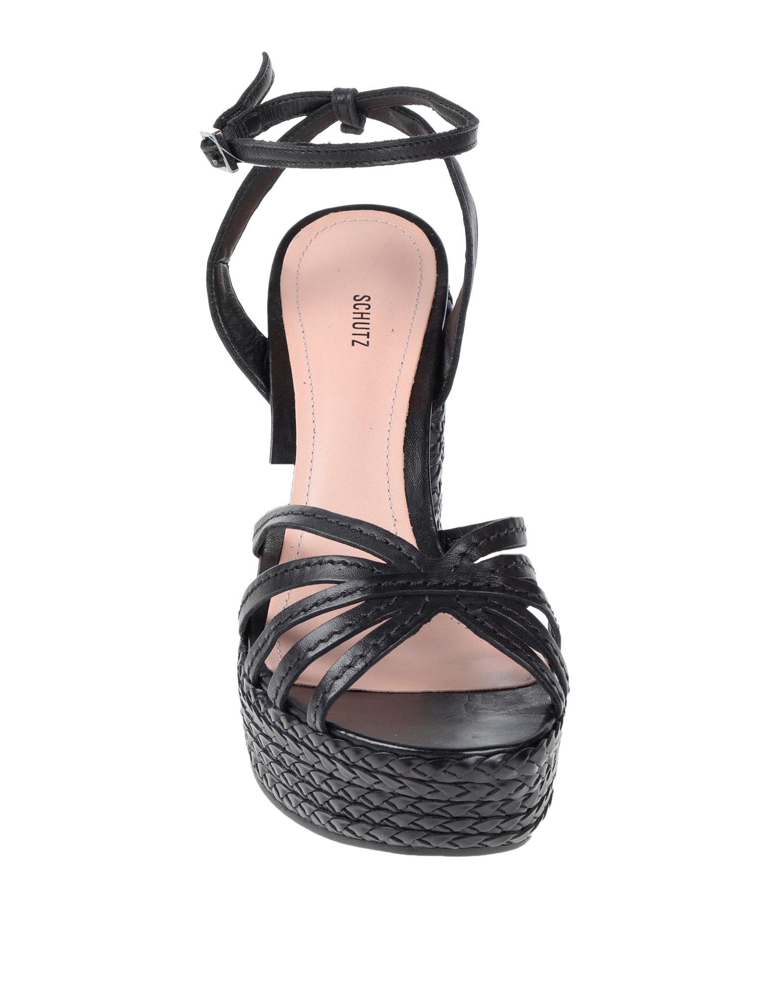 Schutz Leather Sandals in Black - Lyst