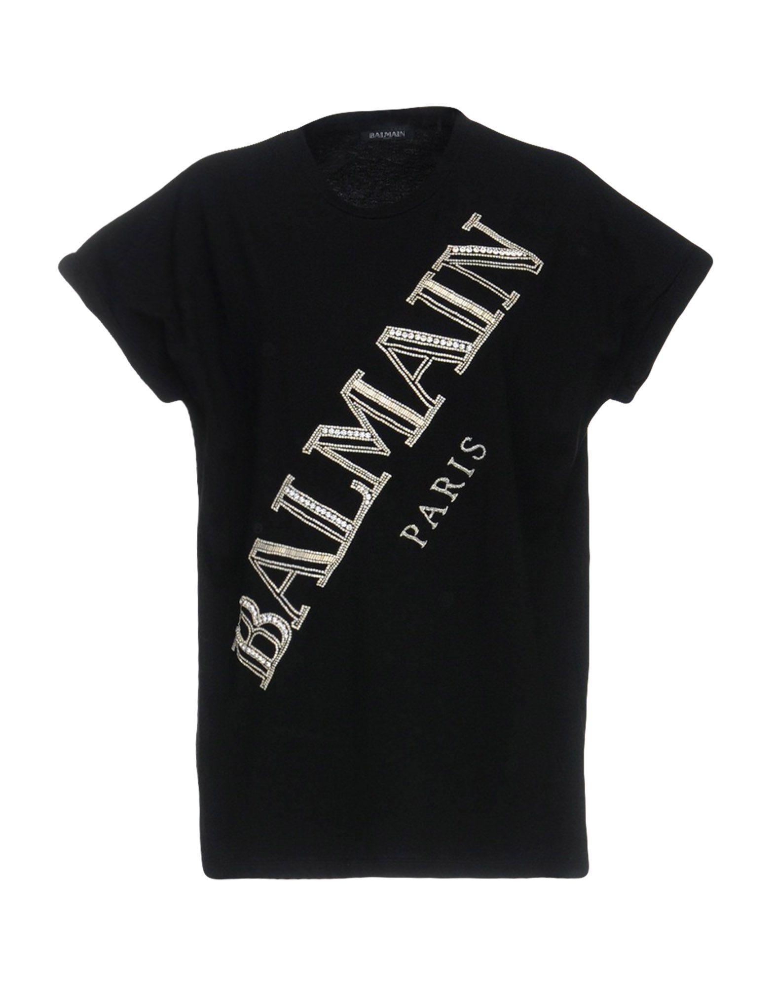 Balmain Cotton T-shirt in Black - Lyst