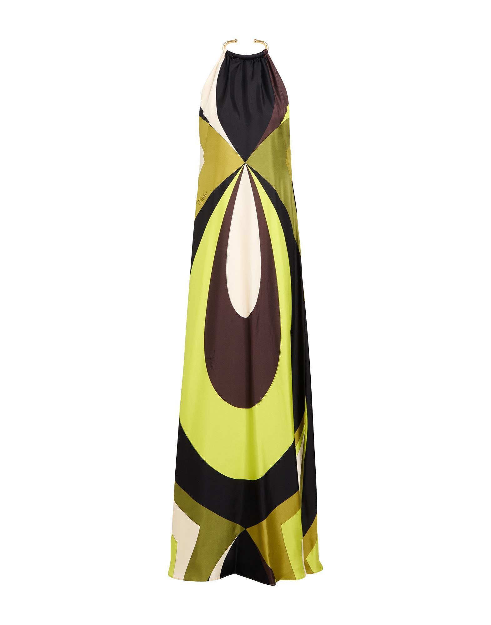 PUCCI Military Maxi Dress Silk in White | Lyst
