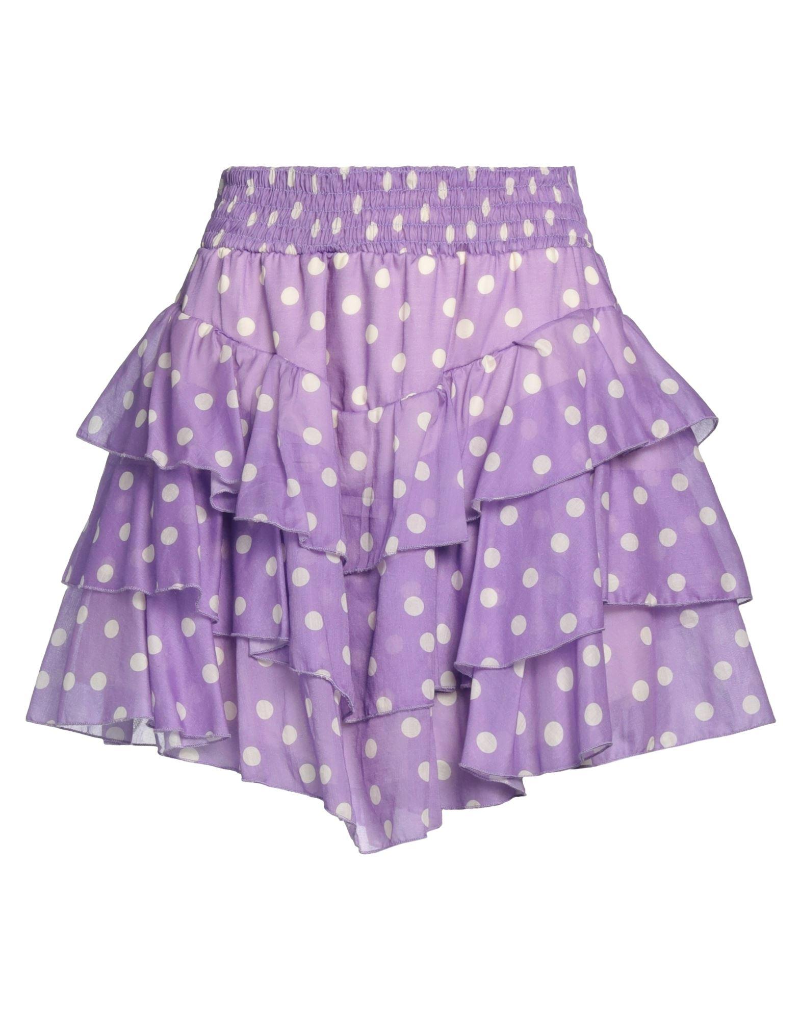 Sport Light Purple Cotton A-Line Midi Skirt