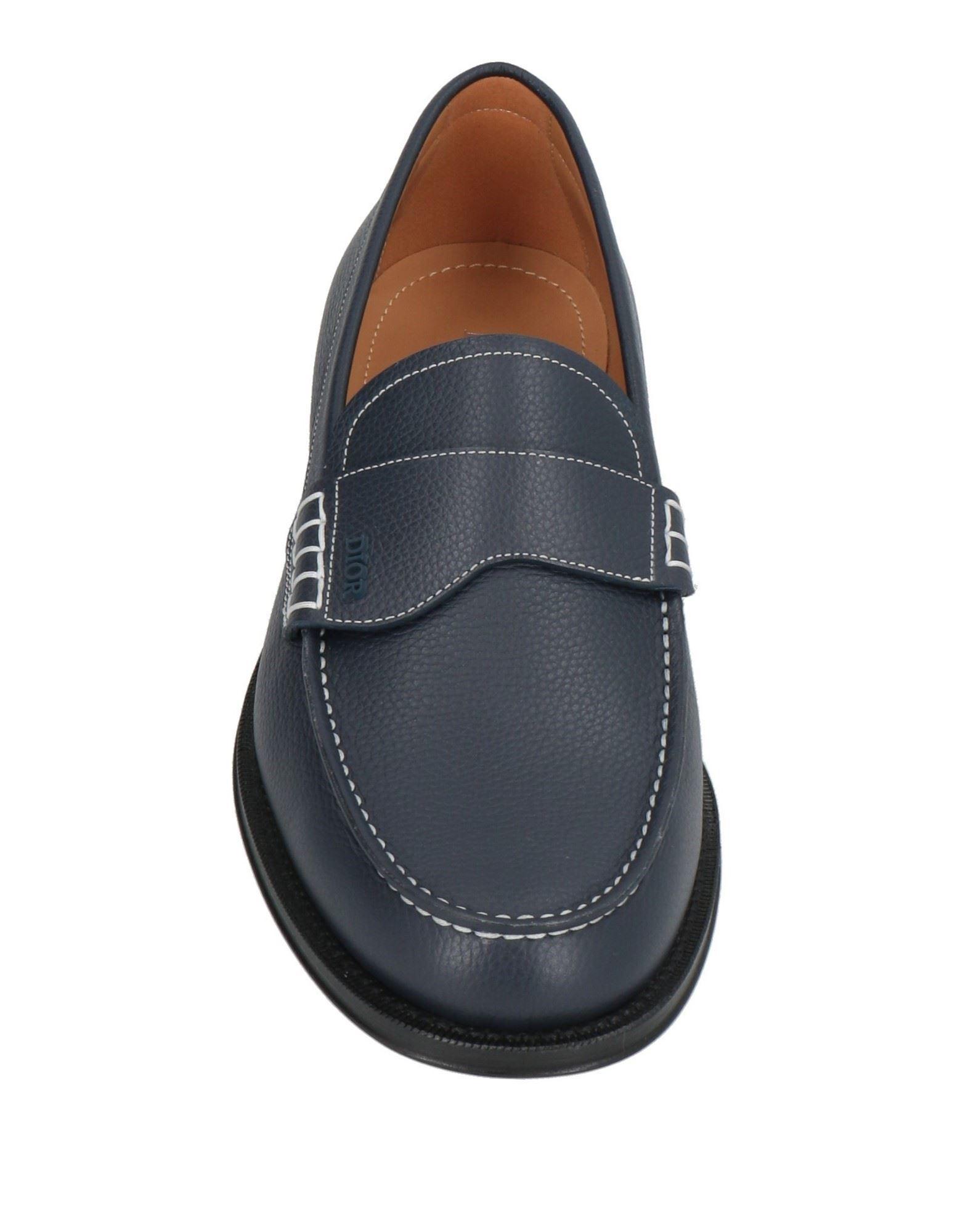 Dior Loafers Calfskin in Blue for Men | Lyst