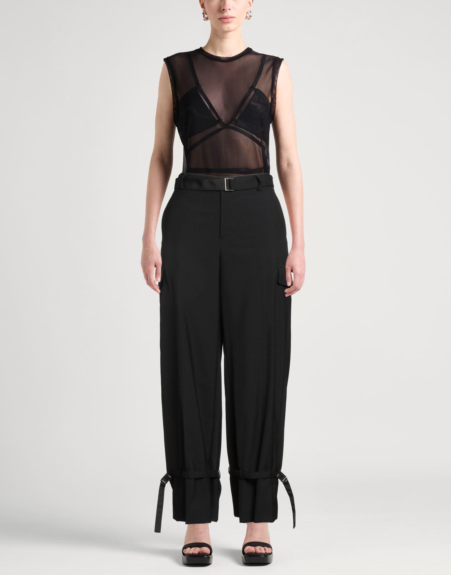 パンツ Sacai Embroidered Wool Wide-Leg Pant Sacai Embroidered Wool Wide-Leg Pant in Black | Lyst