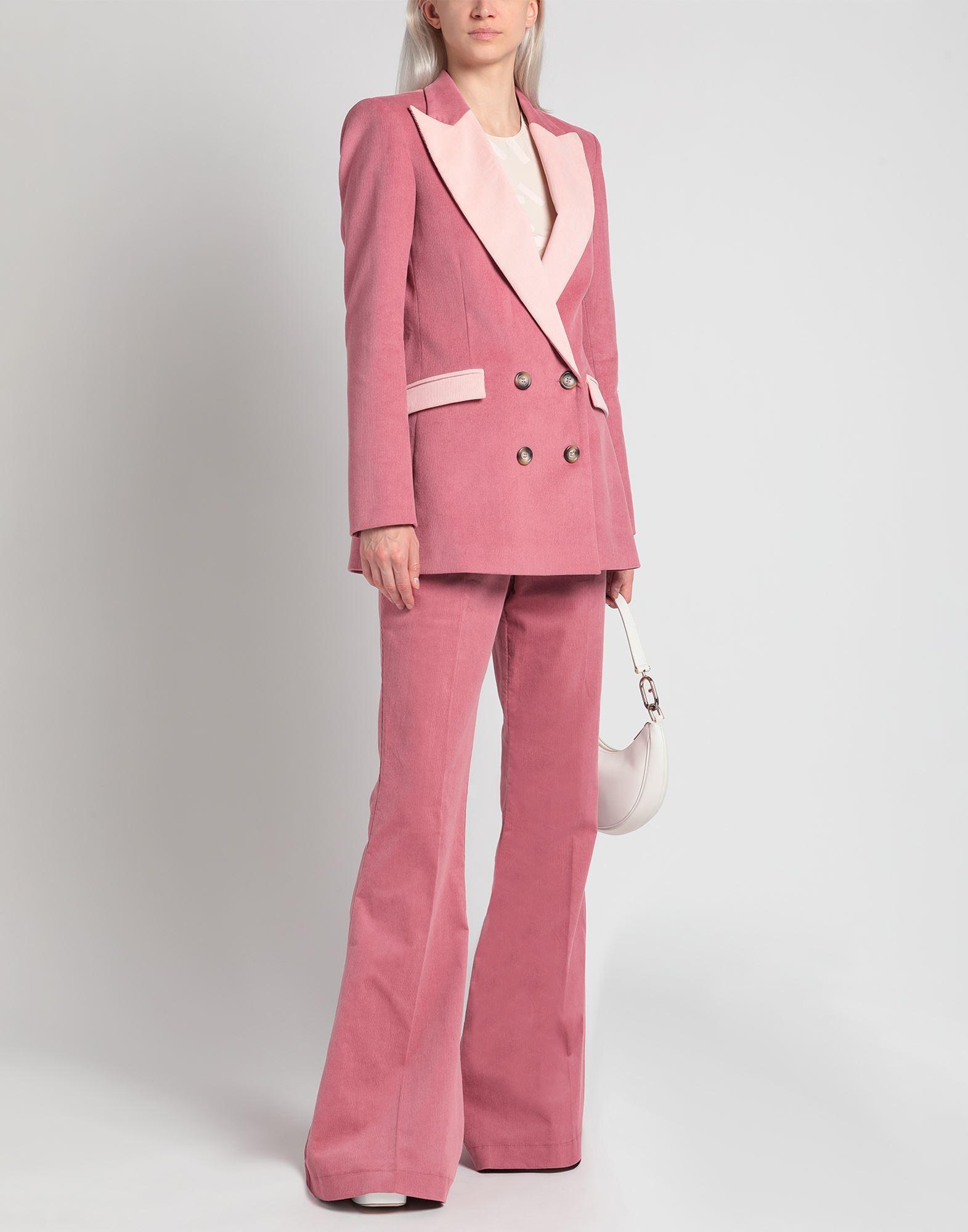 Hebe Studio Velvet Suit Jacket in Pastel Pink Womens Clothing Suits Pink 