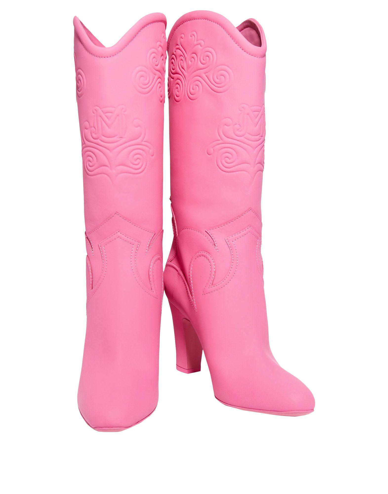 Moschino Leather Boots in Pink | Lyst
