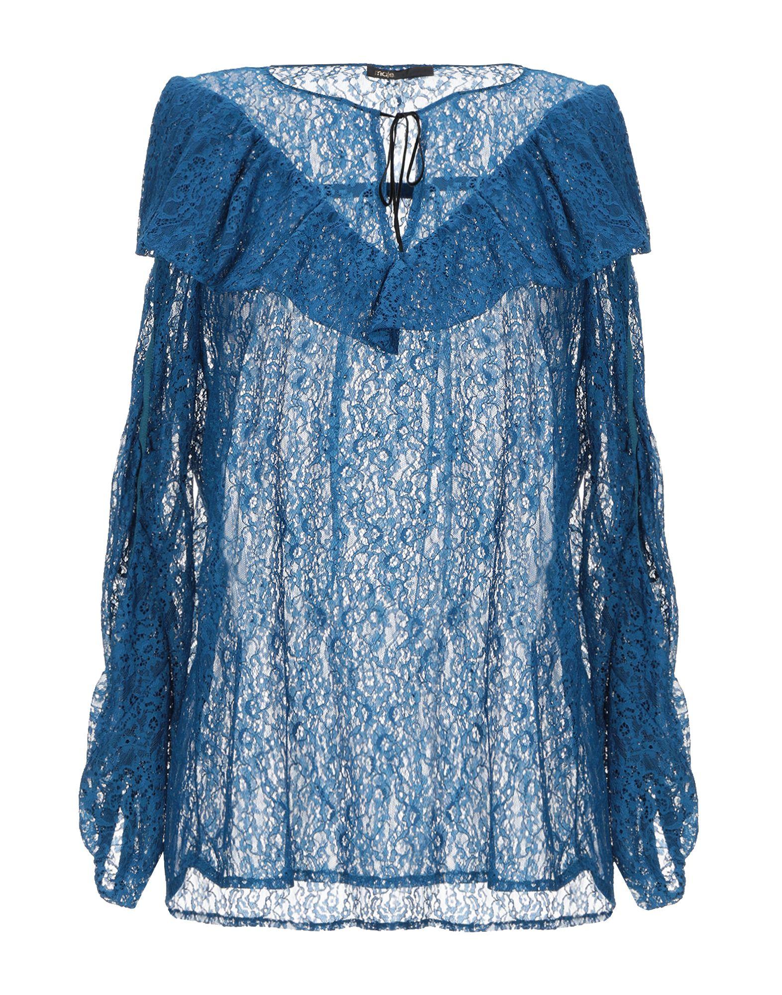 Maje Lace Blouse in Blue - Lyst