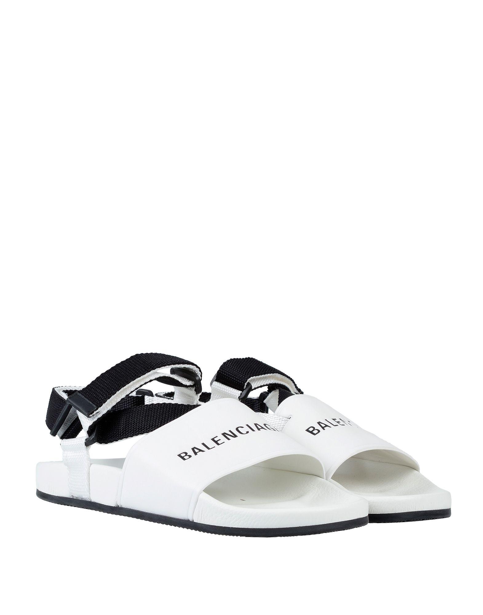 Balenciaga Leather Sandals in White for Men - Lyst