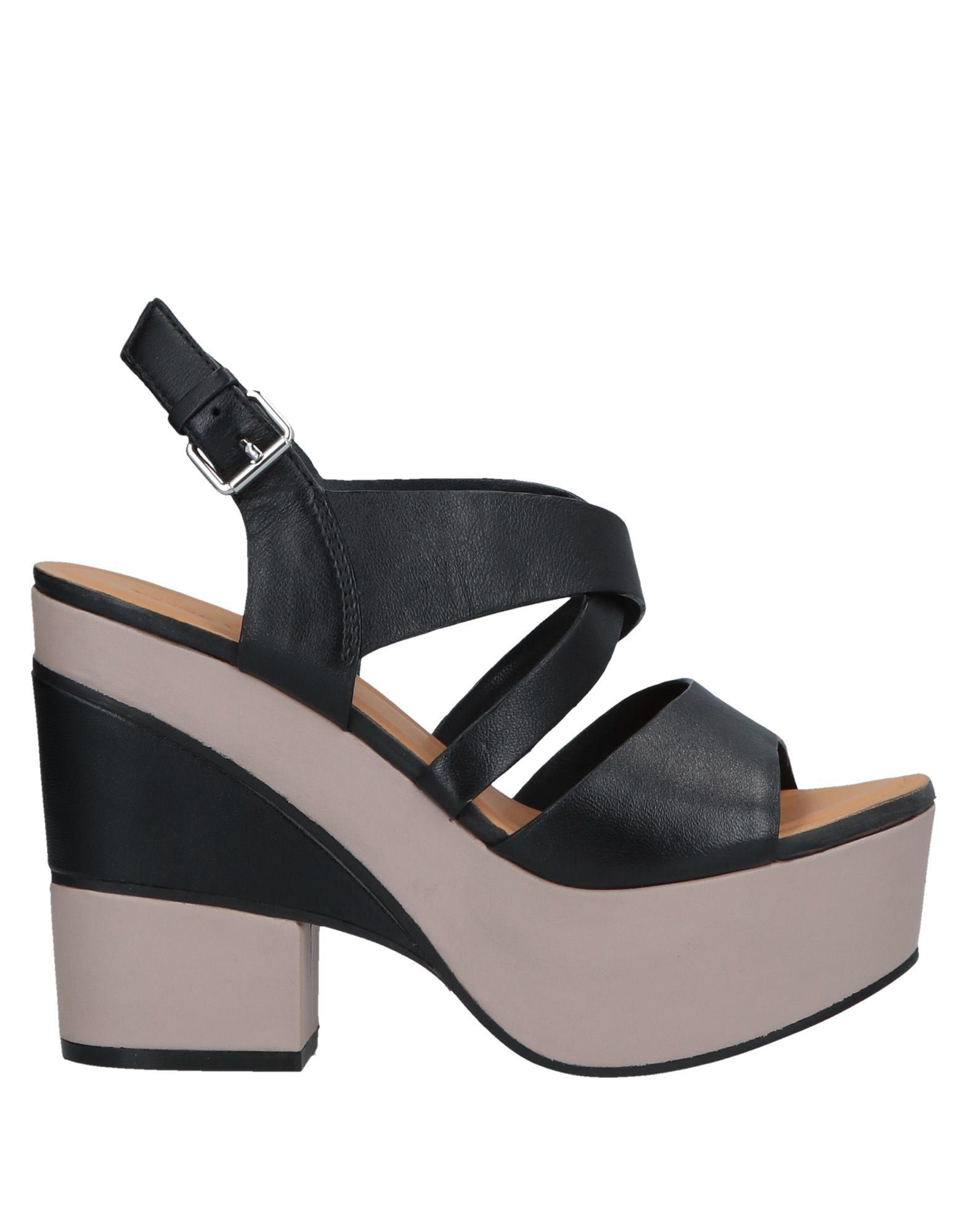 Elvio Zanon Leather Sandals in Black - Lyst