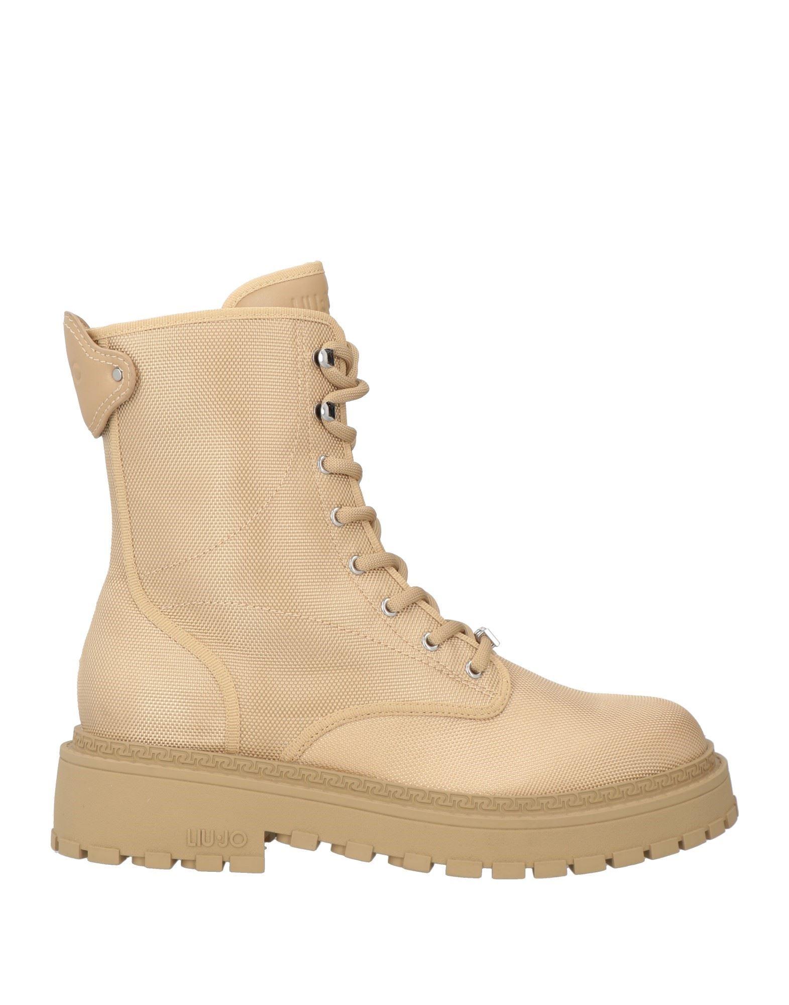 ショートブーツ・ブーティ LIU JO Woman Flat ankle boots Beige SF3051EX004 S1401 High-waisted trousers with frogs colour pink | Liu Jo