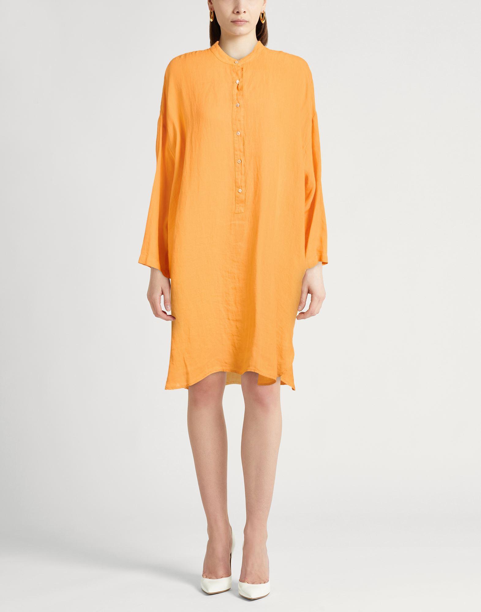 orange long sleeve t shirt dress Orange Varsity Contrast Banded Sleeve Shift Sweatshirt Dress THE AVENUE B CO