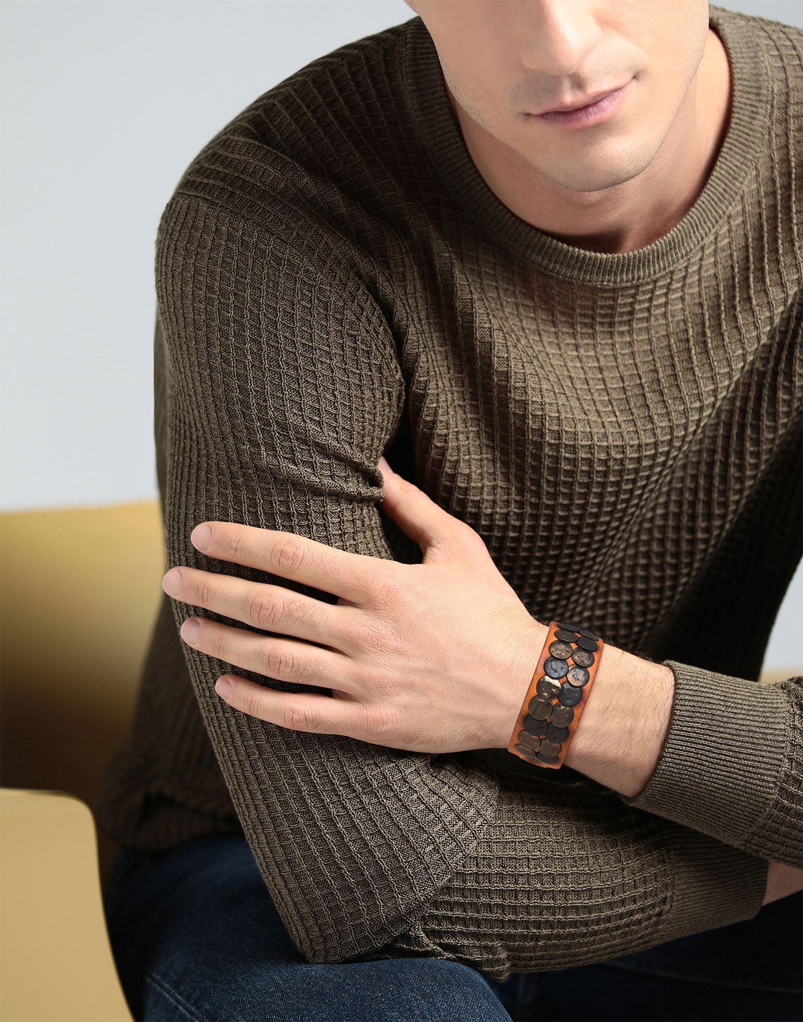 DIESEL Tan Bracelet Leather in Brown for Men | Lyst