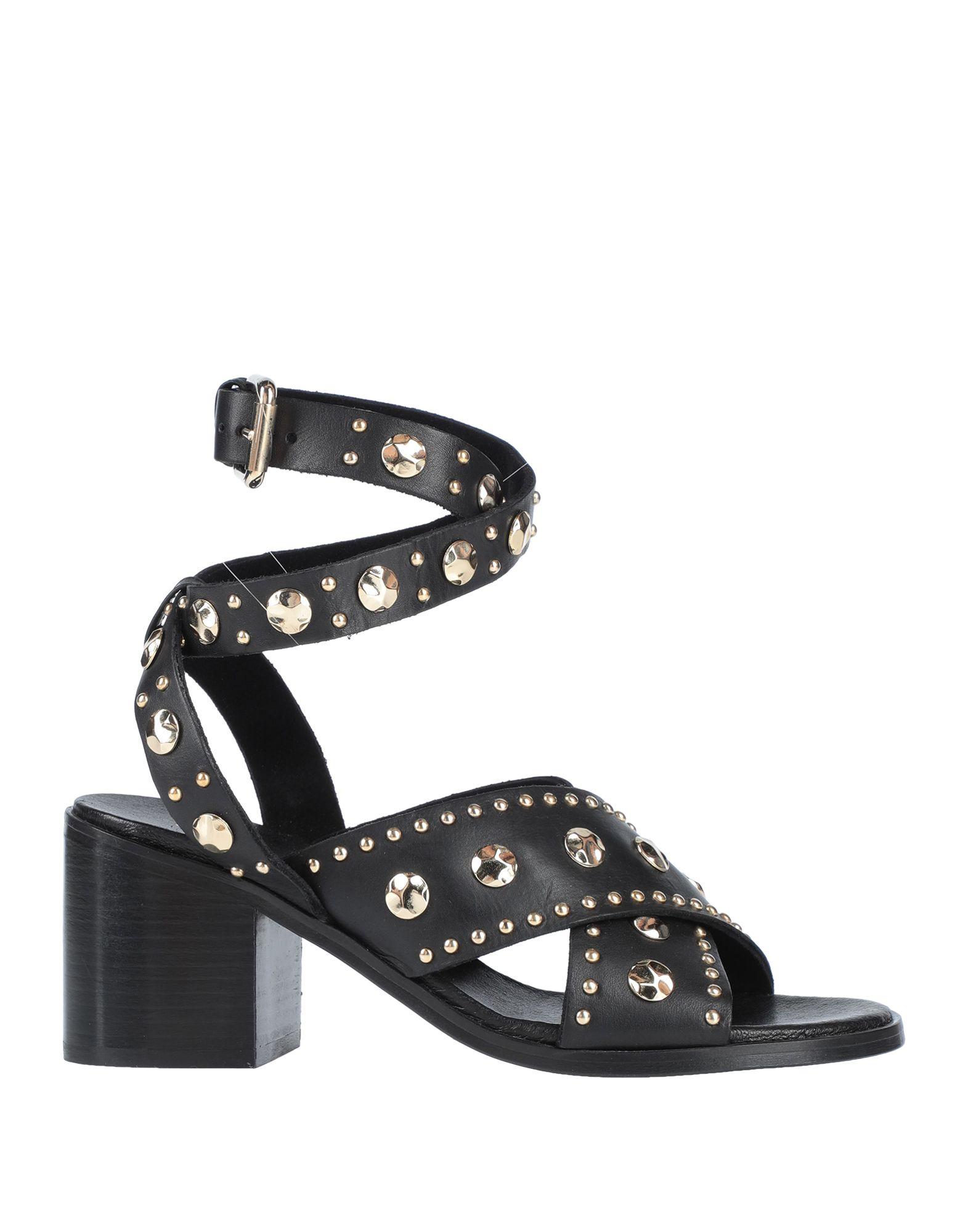Maje Leather Sandals in Black - Lyst