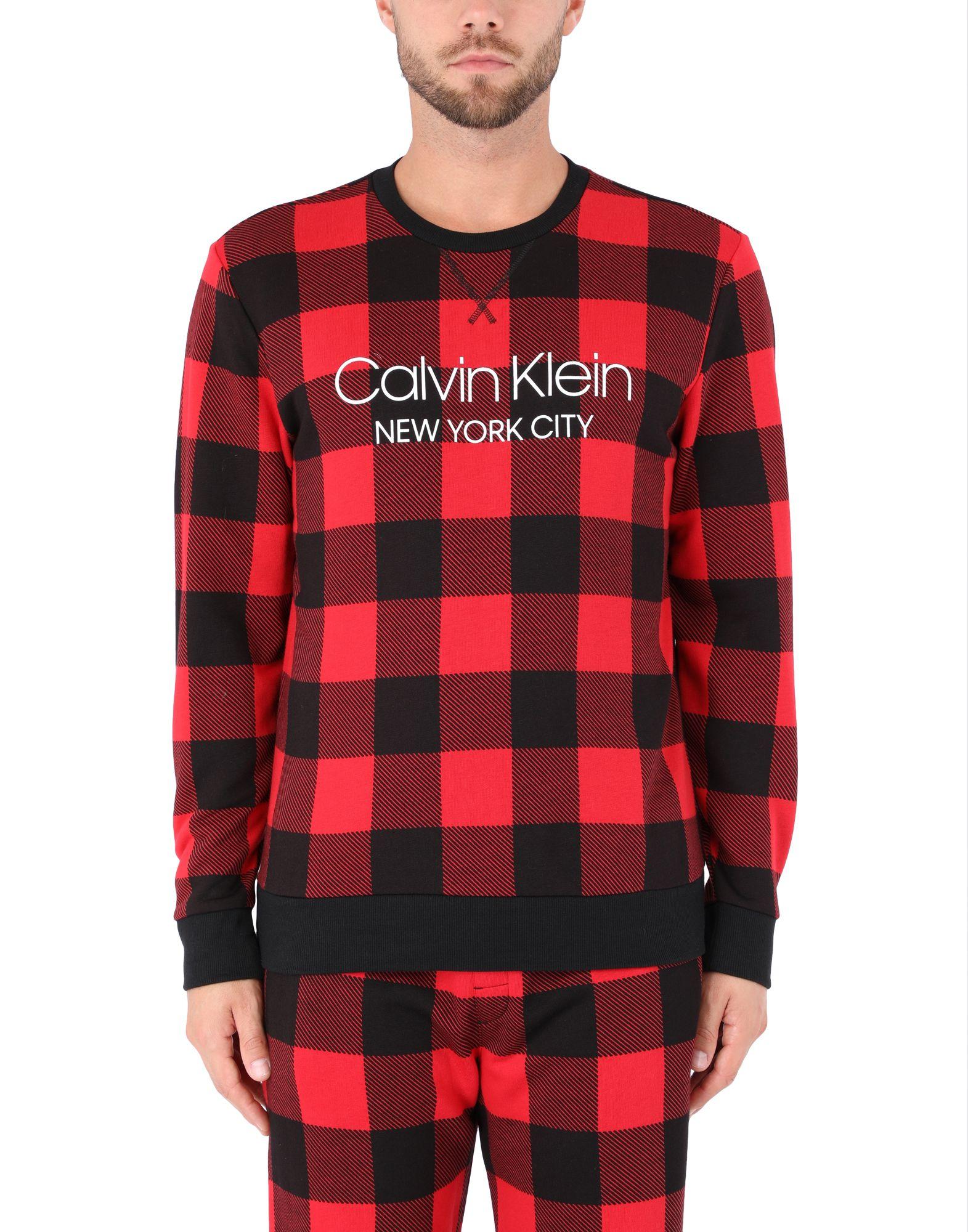 Calvin Klein Modern Cotton Buffalo Check Sweatshirt in Red/Black (Red) for  Men | Lyst UK