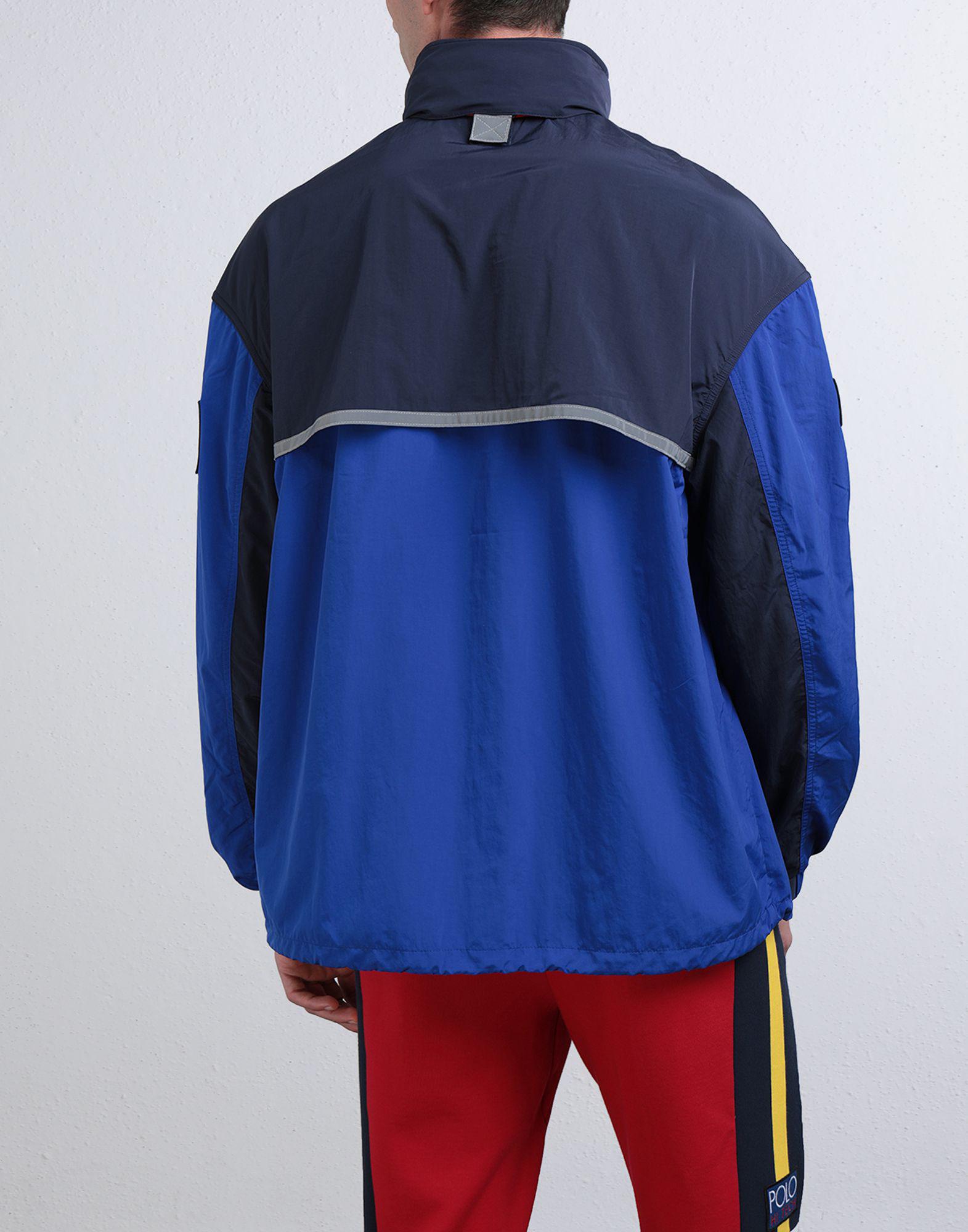 blue and yellow polo jacket