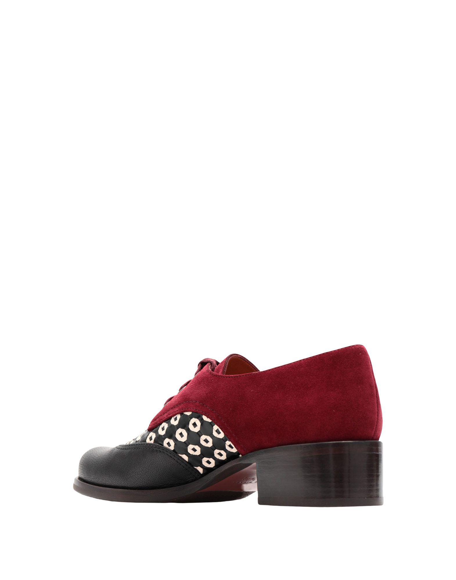 Chie Mihara Leather Laceup Shoe in Maroon (Red) Lyst