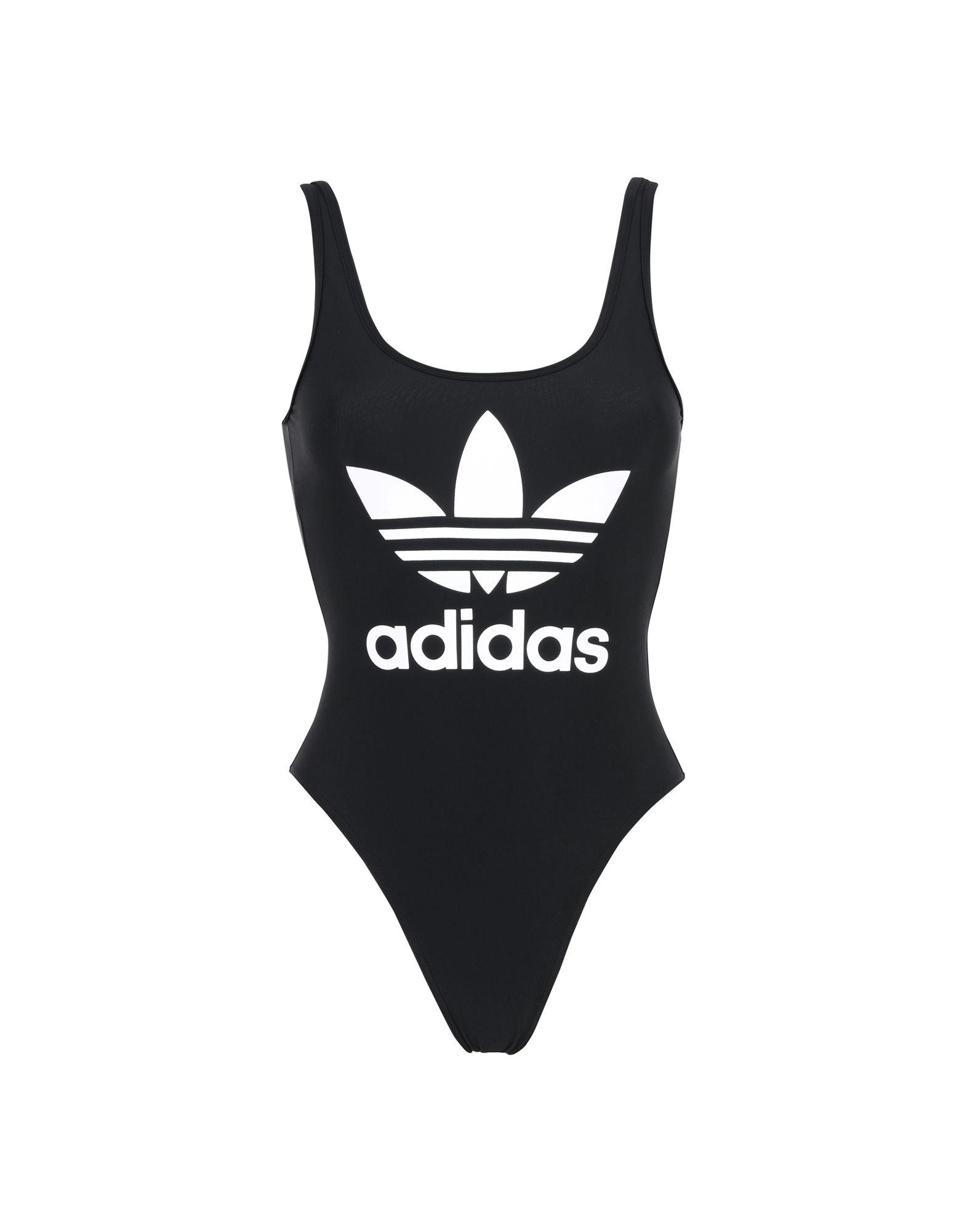 adidas Originals Trefoil One Piece Swimsuit in Black | Lyst