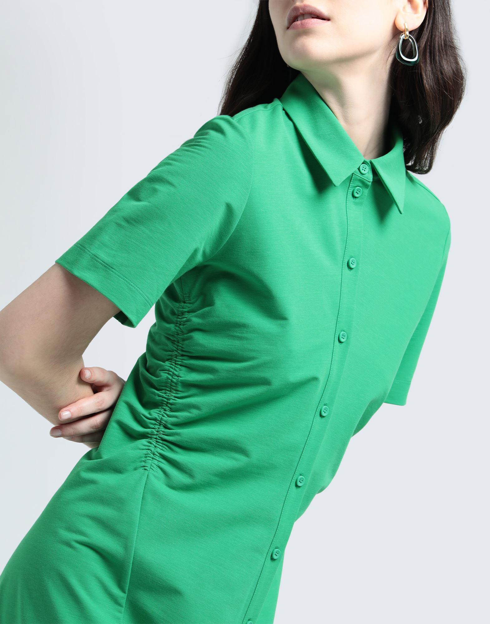 COS womens Wool shift dress folded collar solid green Minimalist Simple sz  2 