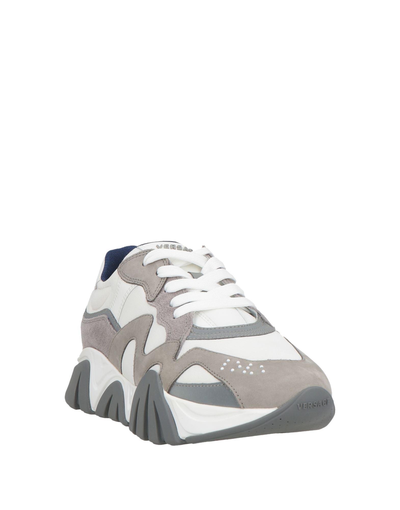 Versace Sneakers Leather, Textile Fibers in White for Men Lyst