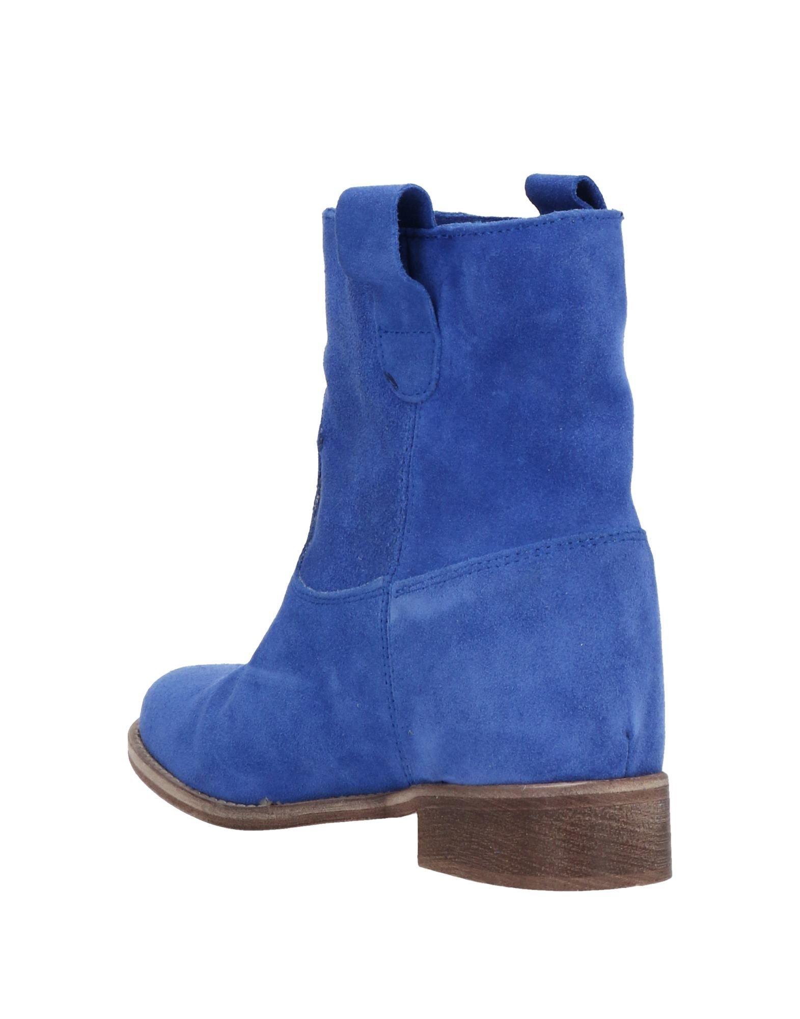 GISÉL MOIRÉ Leather Ankle Boots in Bright Blue (Blue) | Lyst
