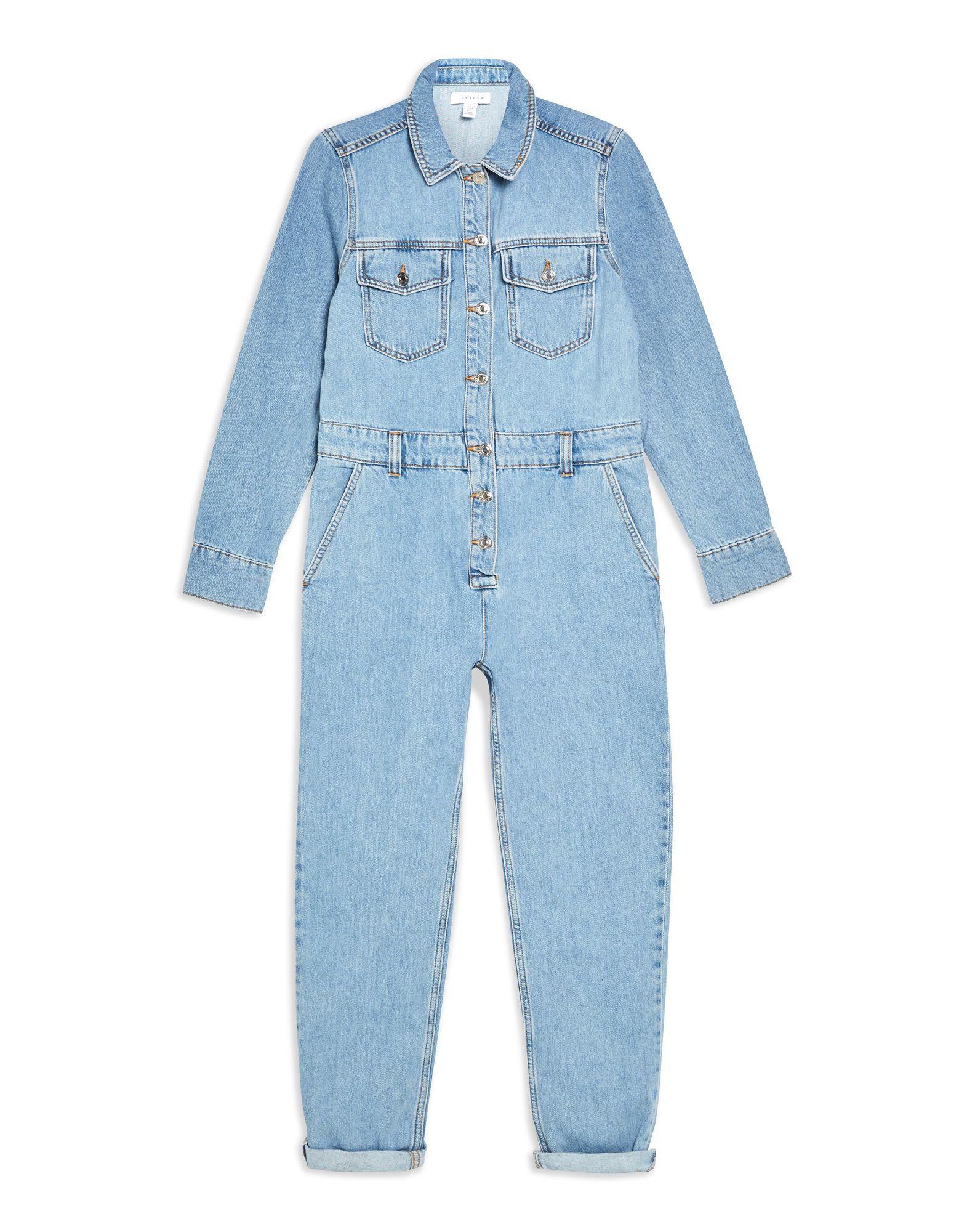 topshop jean jumpsuit