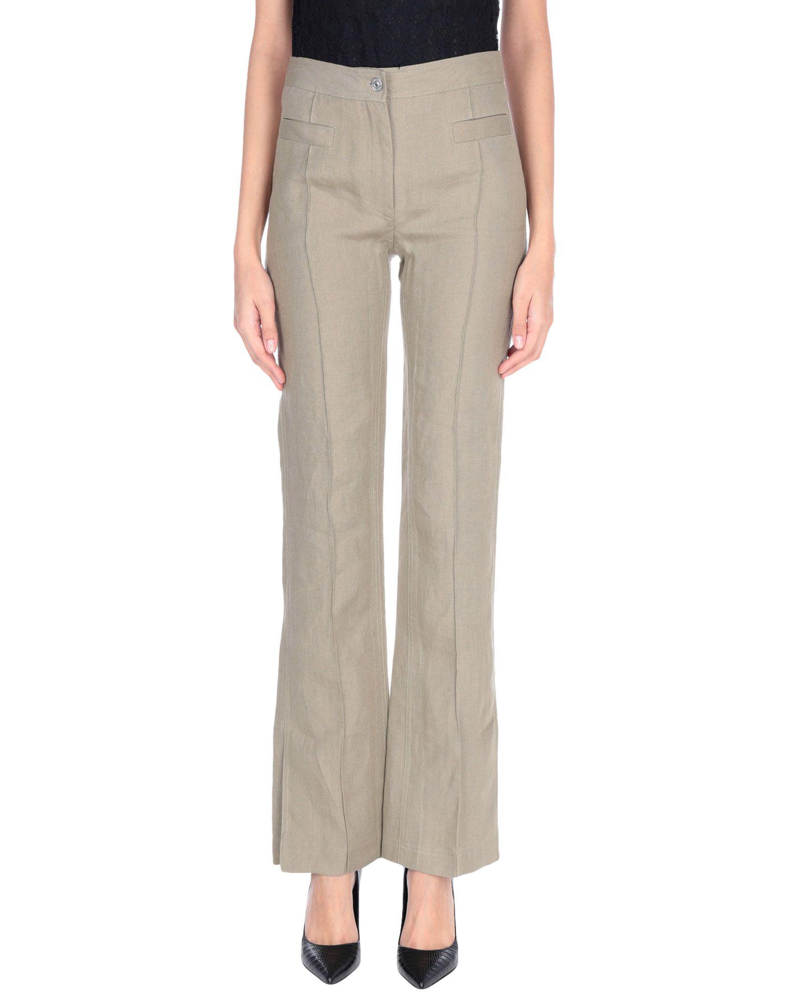 Céline Linen Casual Pants in Military Green (Green) - Lyst
