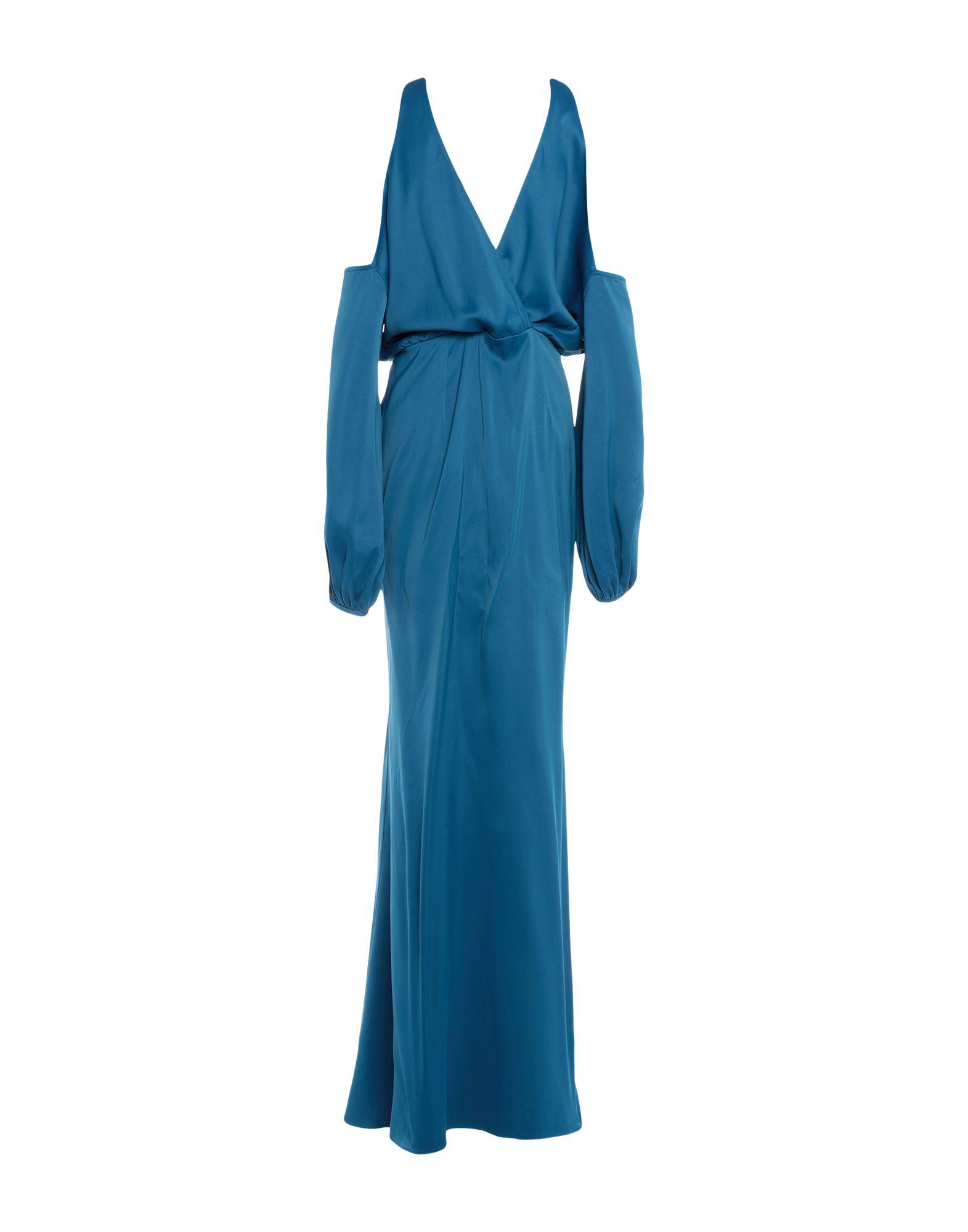 Safiyaa Satin Long Dress in Azure (Blue) - Lyst