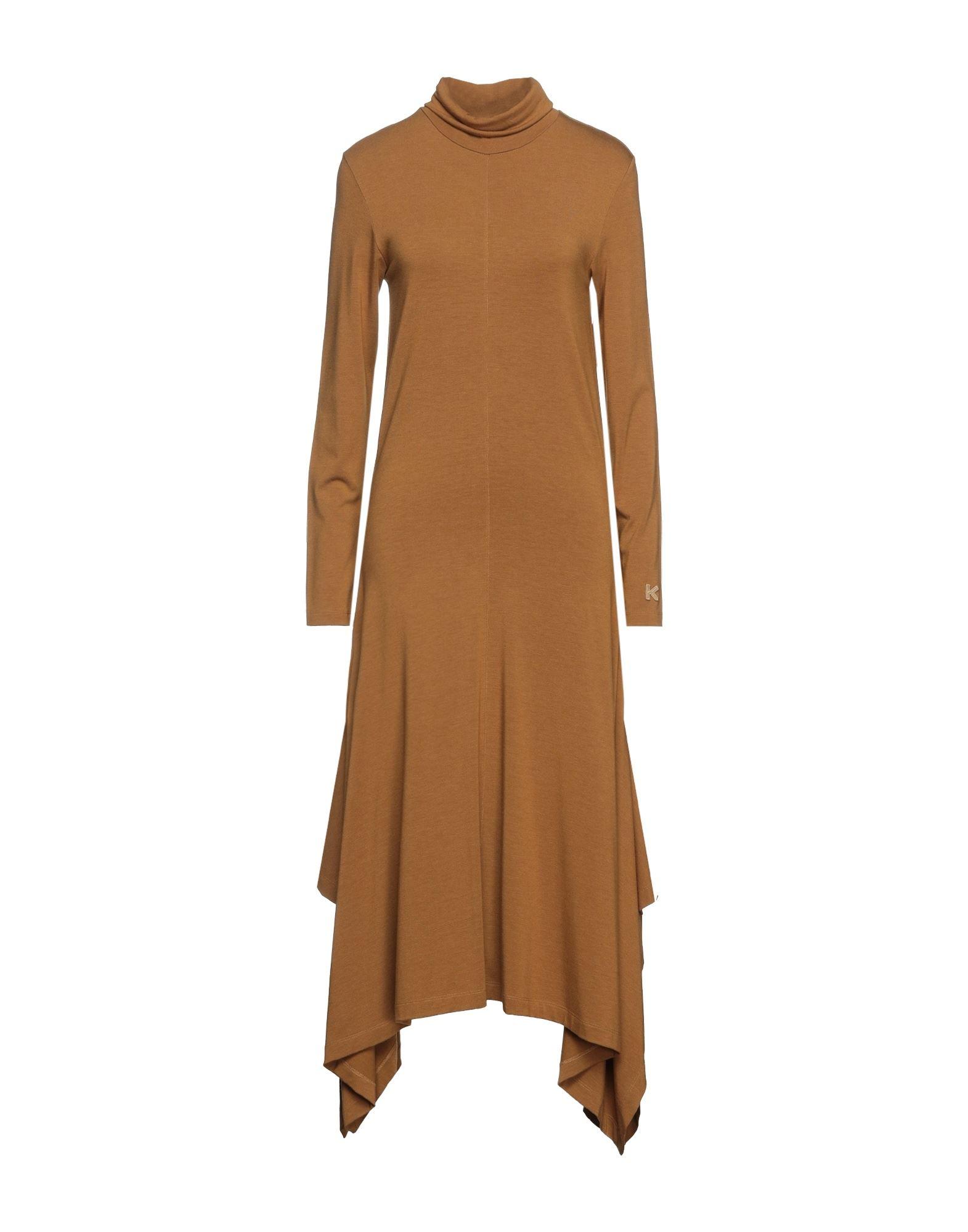 KENZO Synthetic Long Dress in Brown | Lyst