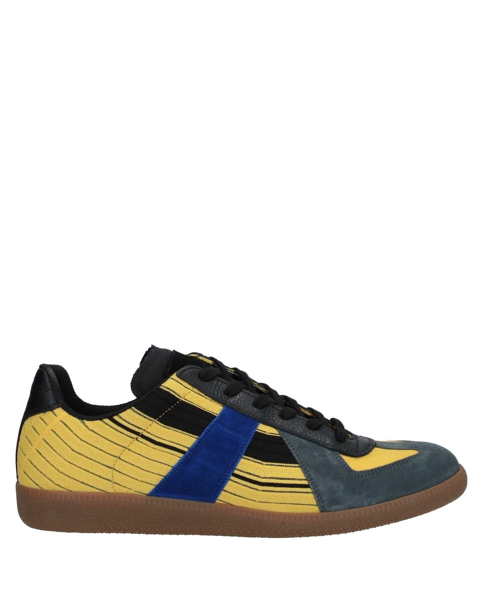 Maison Margiela Leather Replica Low-top Sock Sneakers in Yellow for Men ...