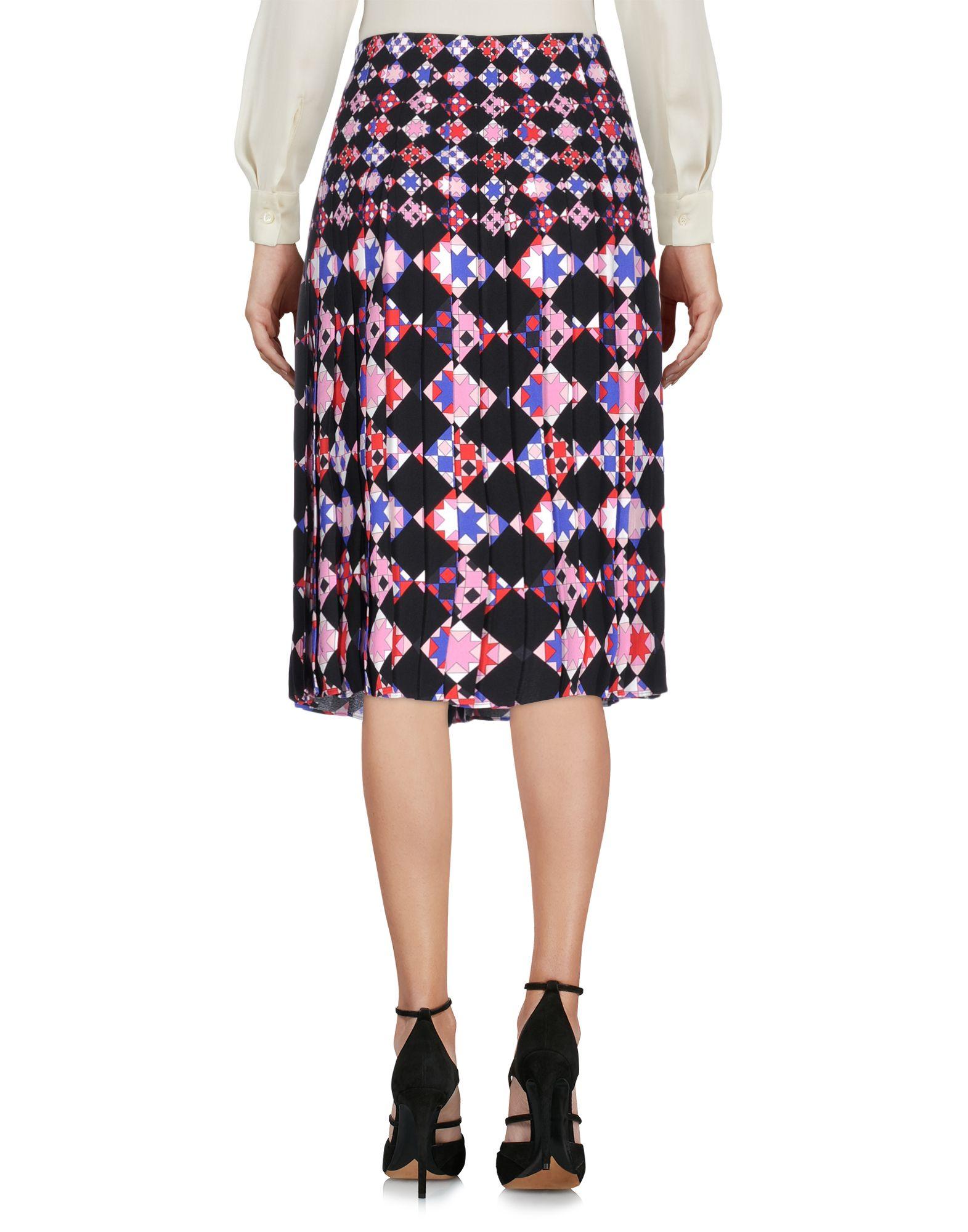 Lyst - Emilio Pucci Geometric Print Pleated Skirt in Black