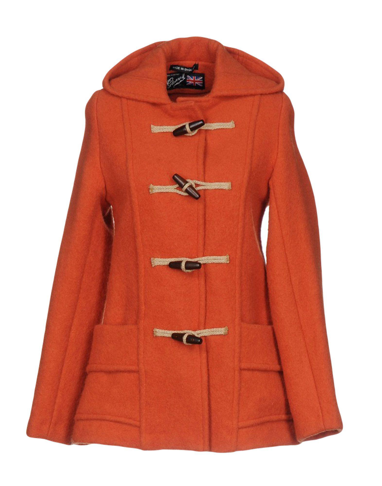 Gloverall Wool Coat  in Orange  Lyst