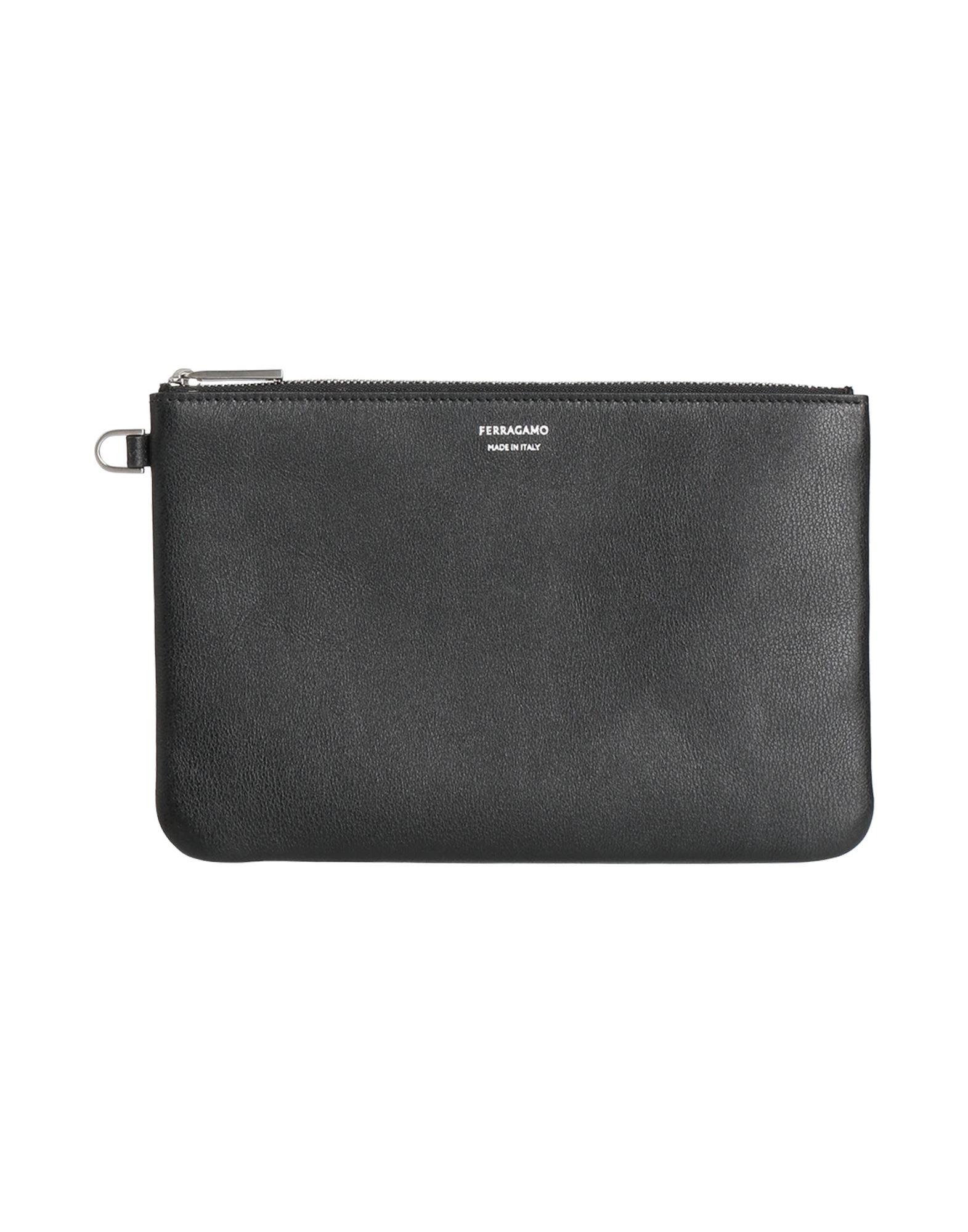 クラッチバッグ FERRAGAMO Black leather clutch (210587560469 NERONERONERO) Ferragamo logo-embossed Leather Clutch Bag | Black | FARFETCH