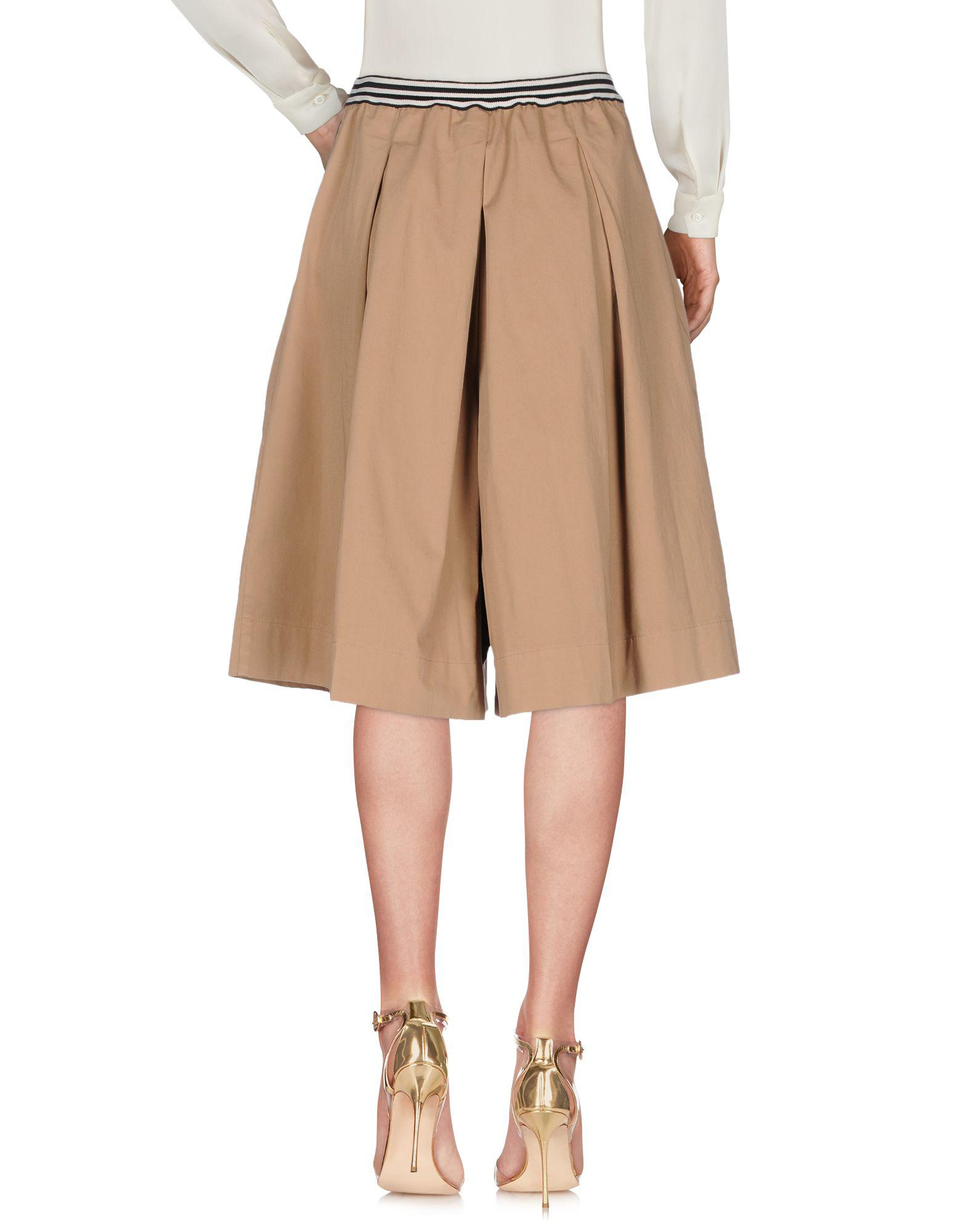 Department 5 Cotton Knee Length Skirt in Khaki (Natural) - Lyst