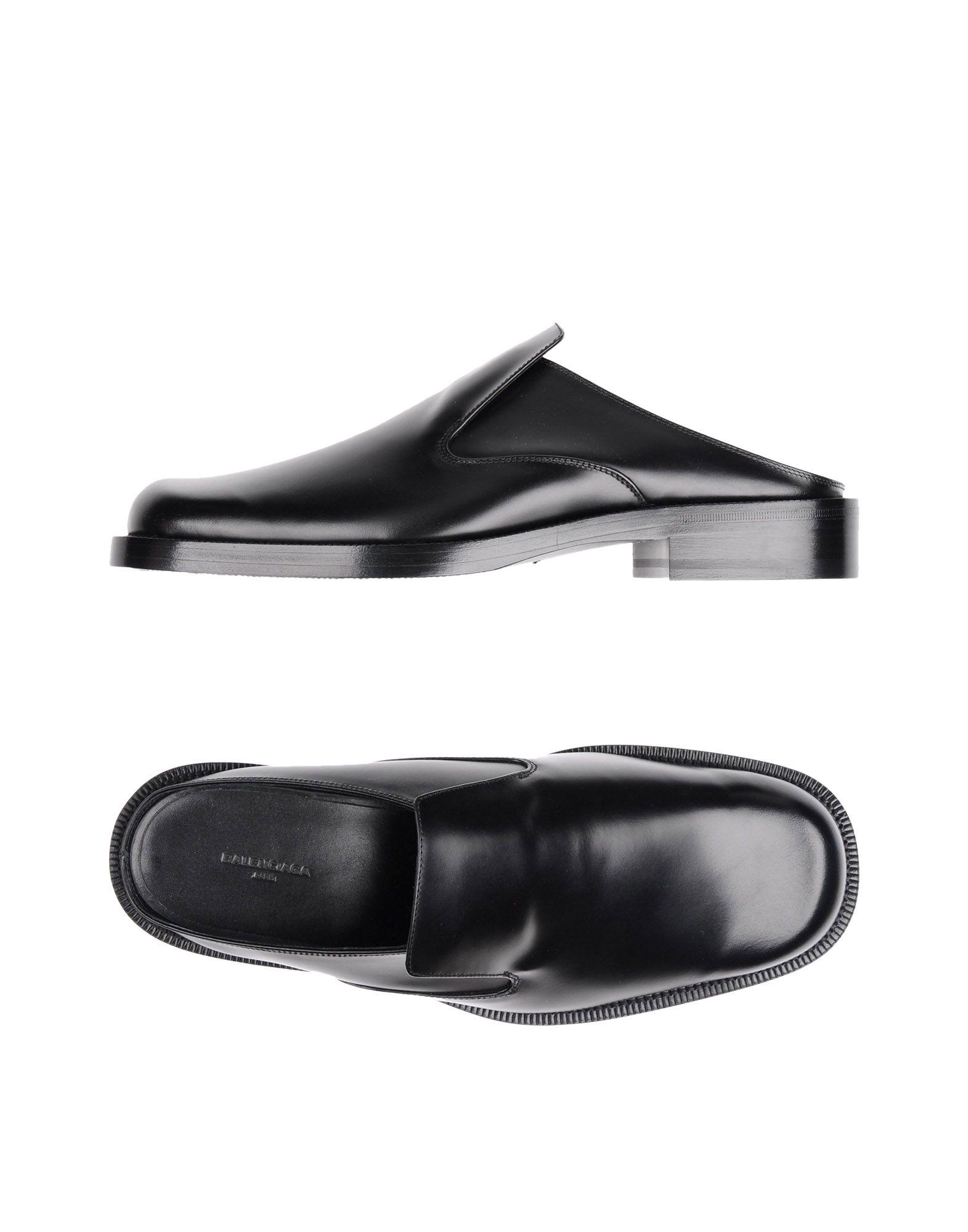 Balenciaga Leather Mules in Black for Men - Lyst