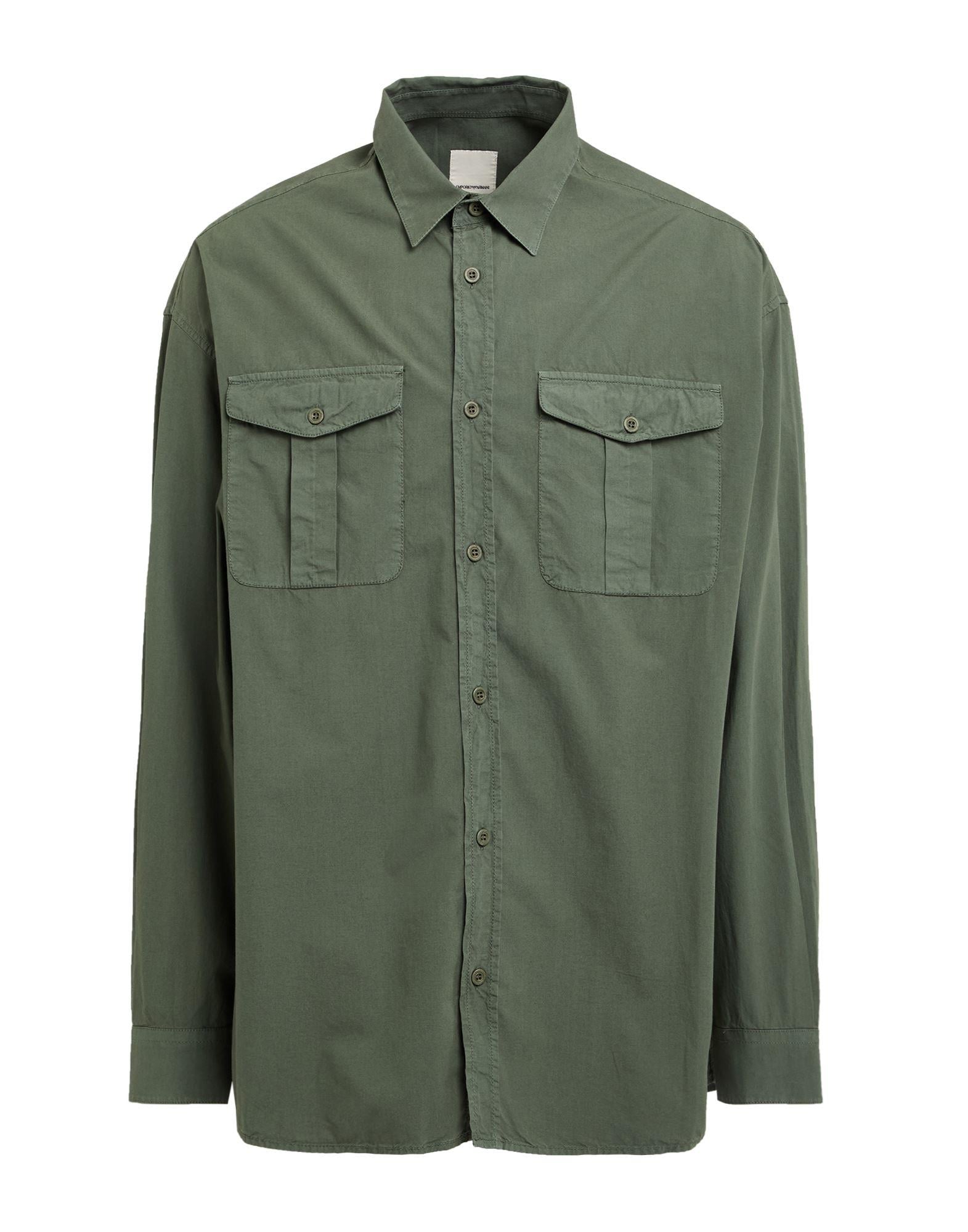 Emporio Armani Military Shirt Cotton in Green for Men | Lyst
