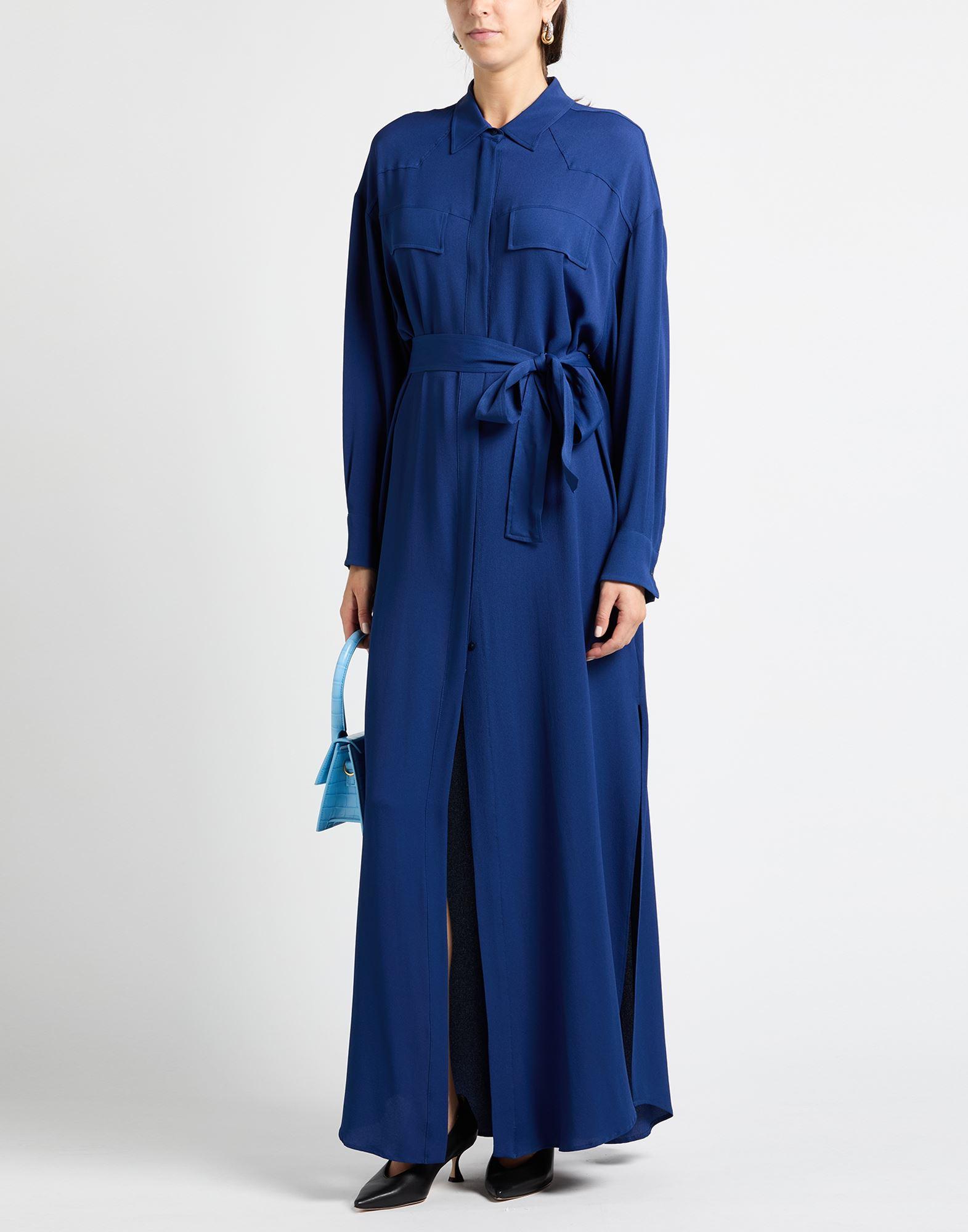 オールインワン・サロペット Dondup Fitted Blue Midi Dress With Ribbed Texture Padded V-neck Fit & Flare Midaxi Dress | Love, Bonito INTL