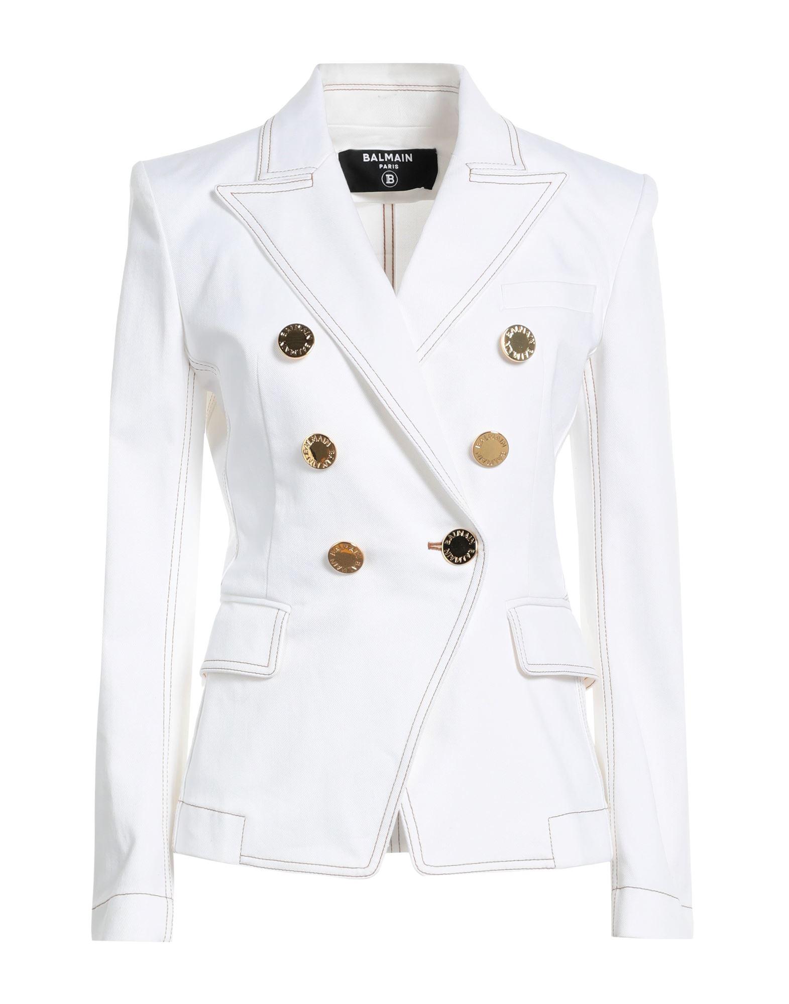 Balmain Suit Jacket in White | Lyst