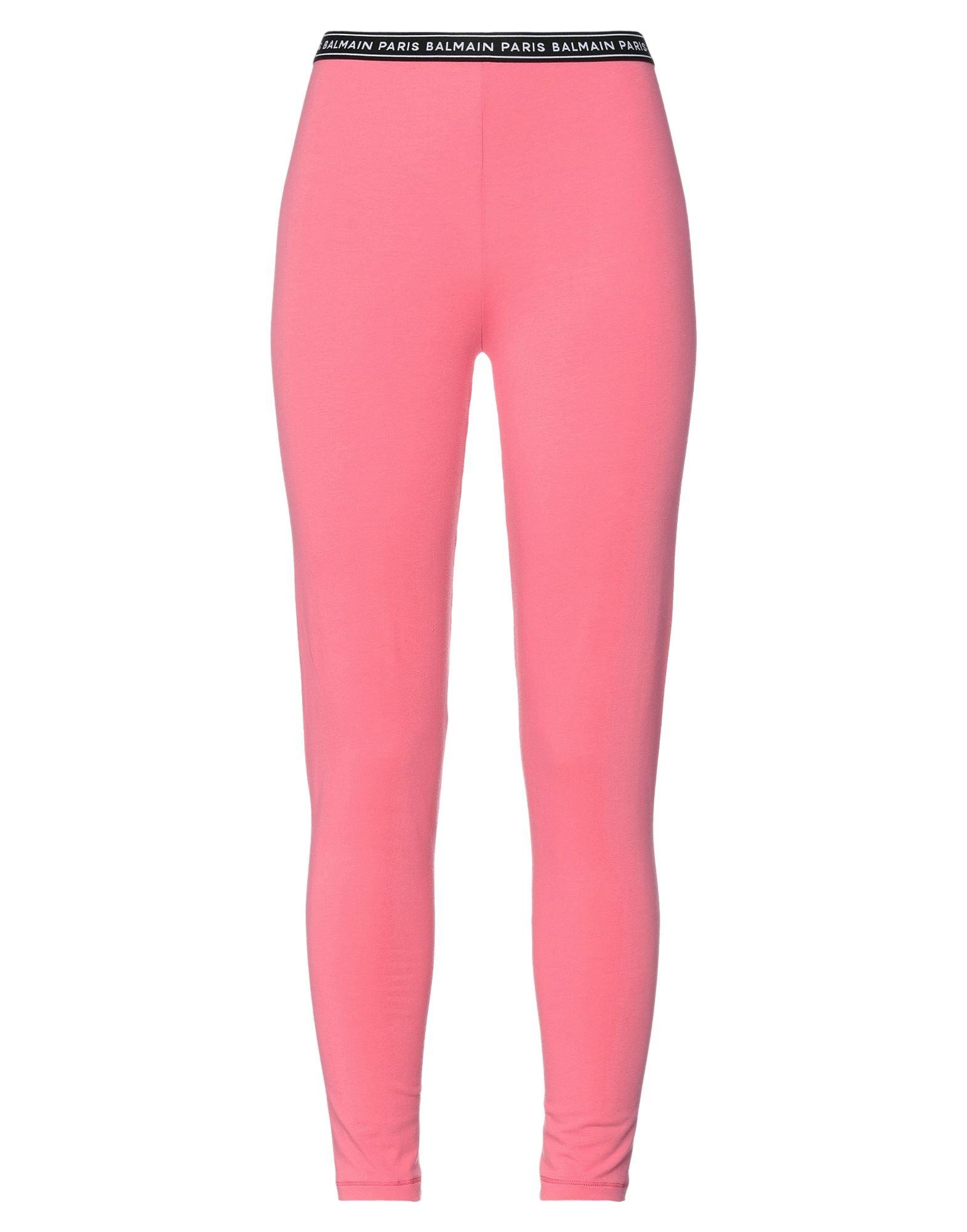 Balmain Cotton Leggings in Pink | Lyst