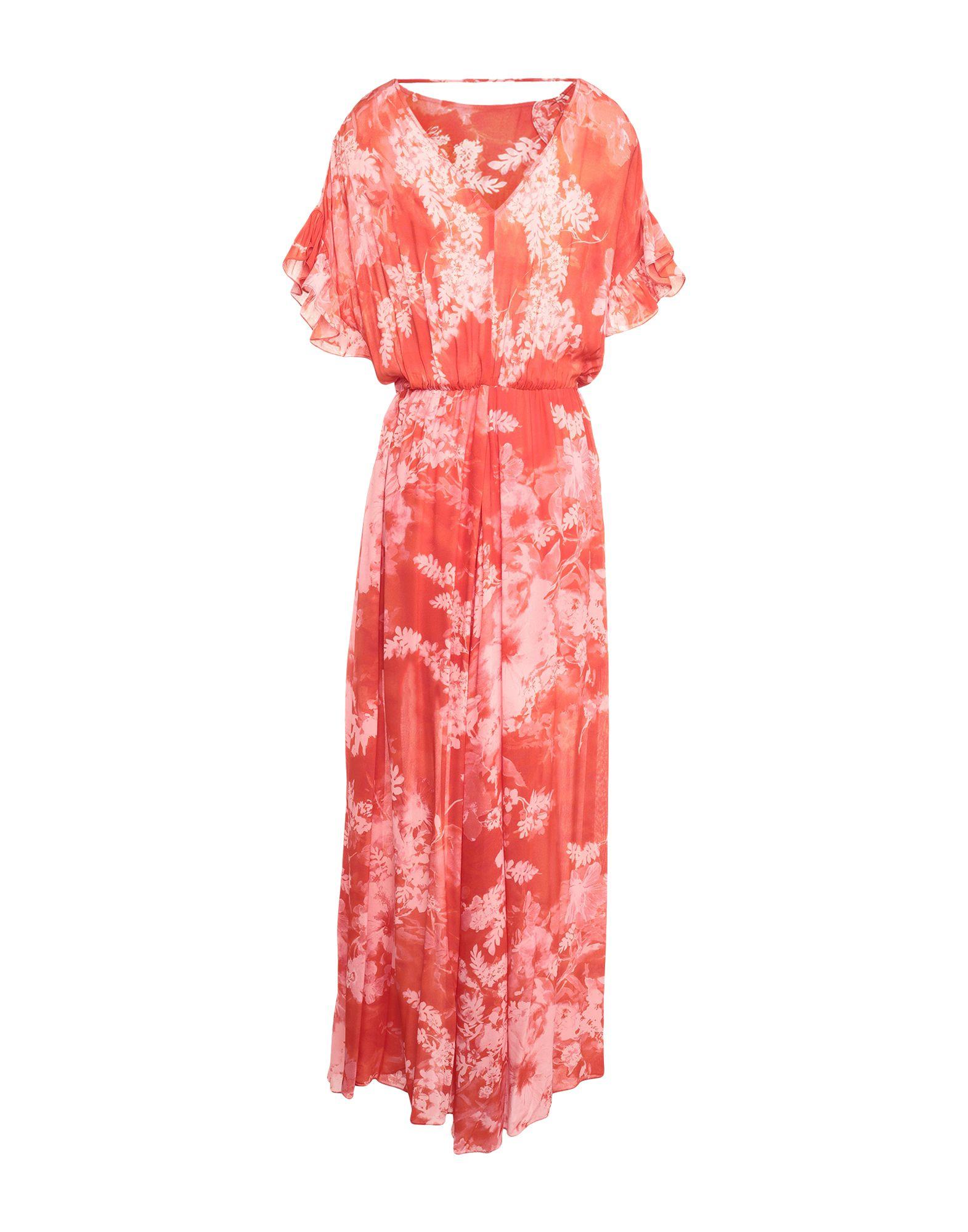 Pinko Long Dress in Orange | Lyst