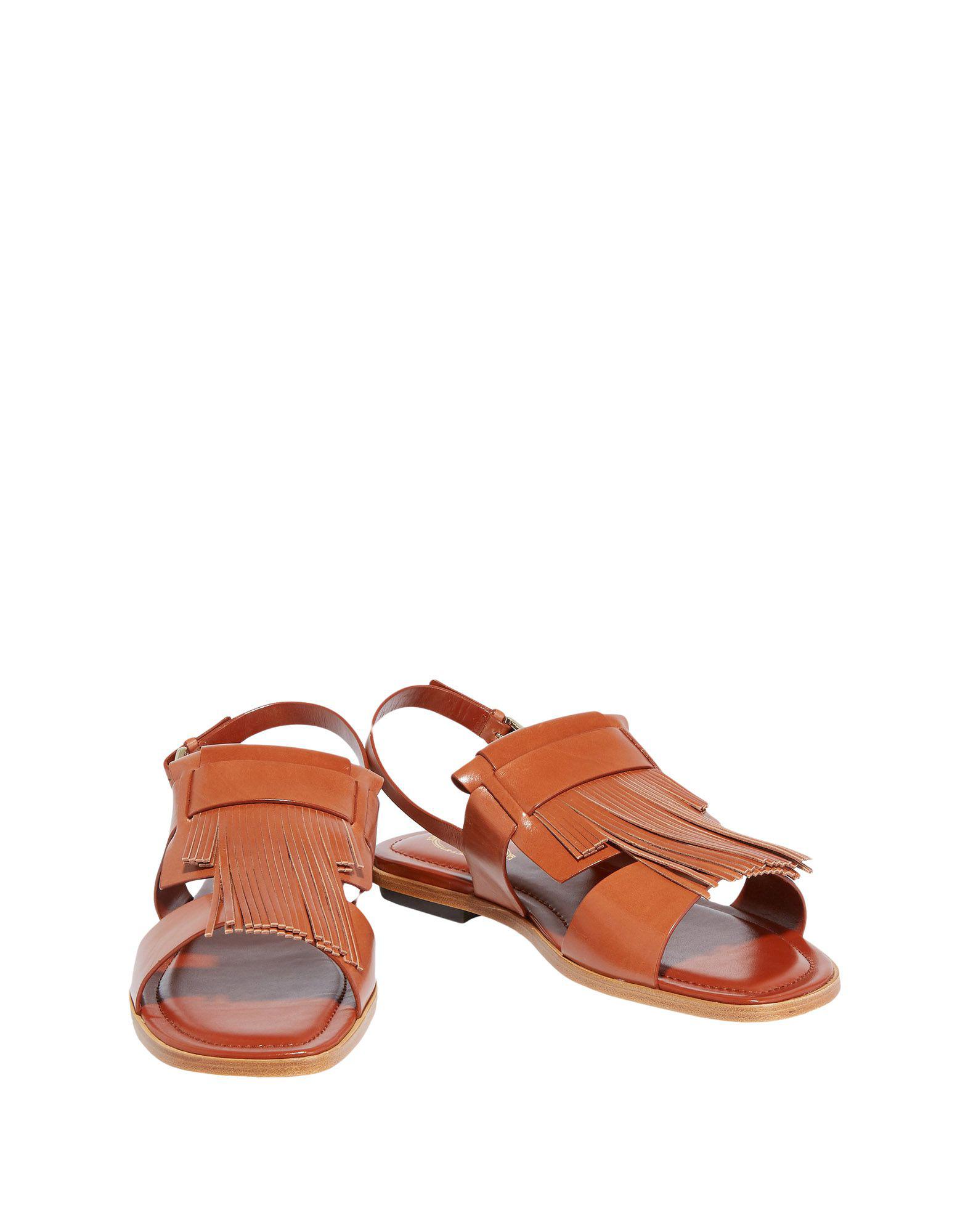 Tod's Leather Sandals in Brown - Lyst
