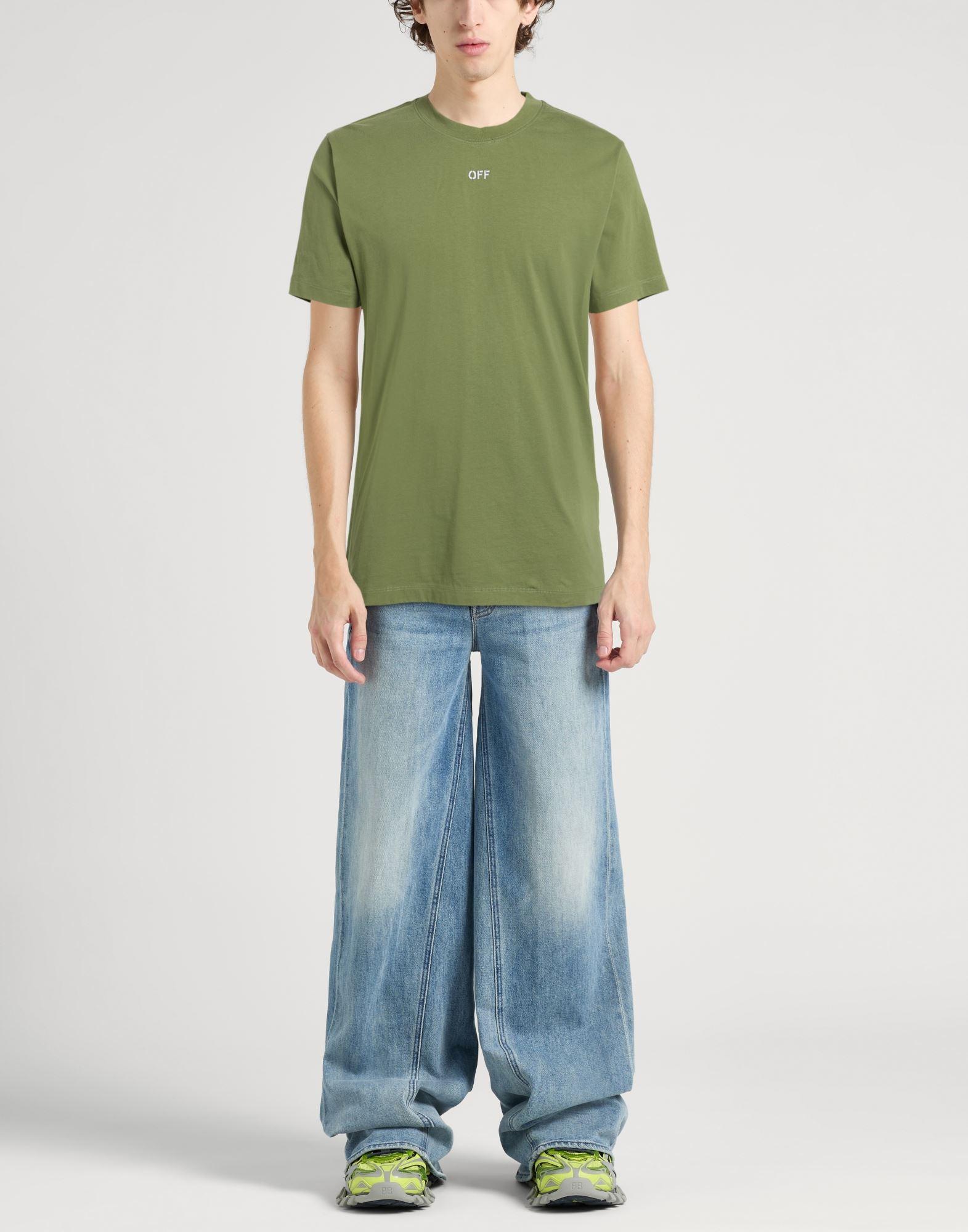 【関税＆送料込み】Off-White Green High-Neck T-Shirt With C Men's T-shirt with gel Diesel print | White | Diesel
