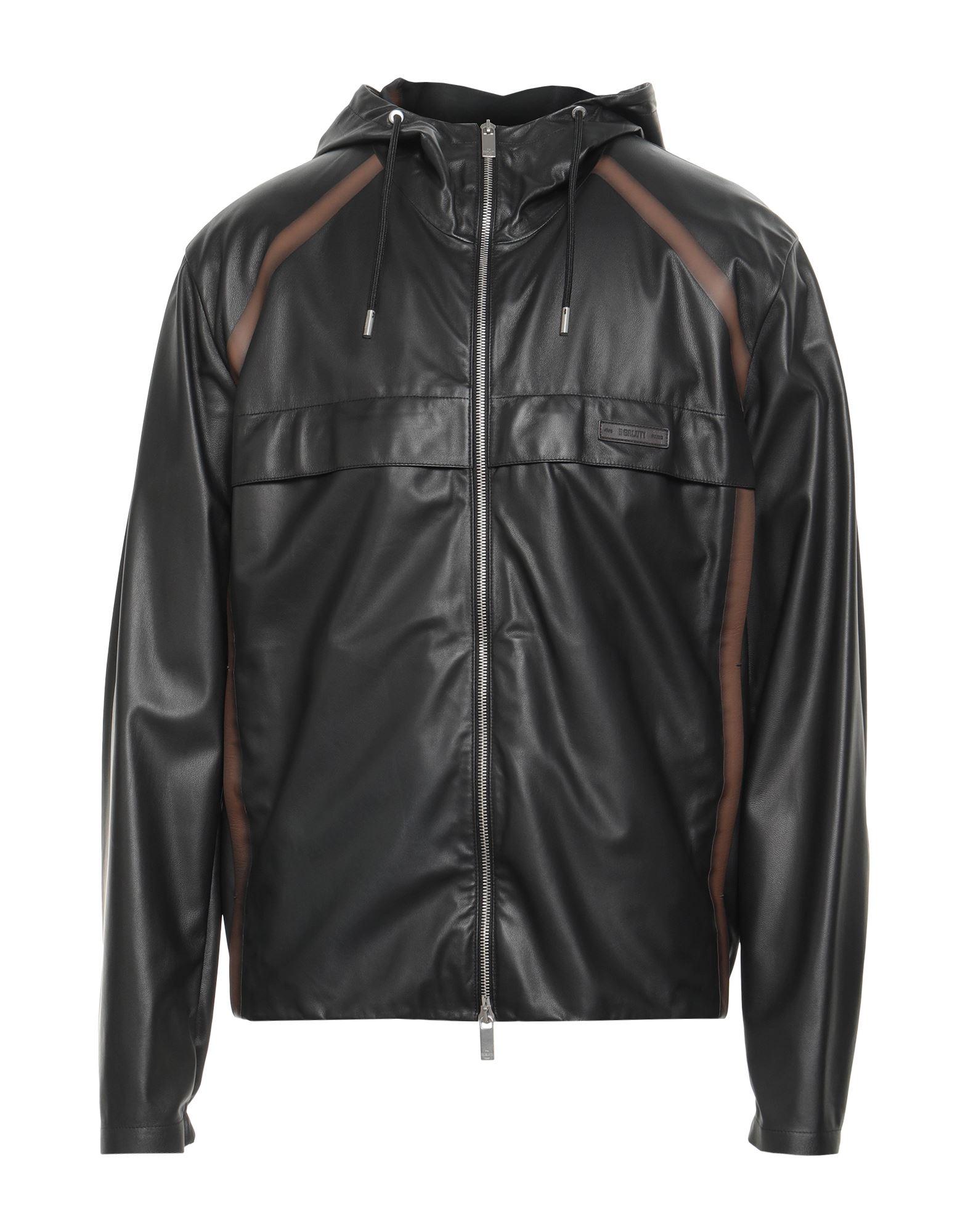 ジャケット・アウター BERLUTI Leather Houndstoouth Blouson Patina 1 Jour leather blouson jacket in brown - Berluti