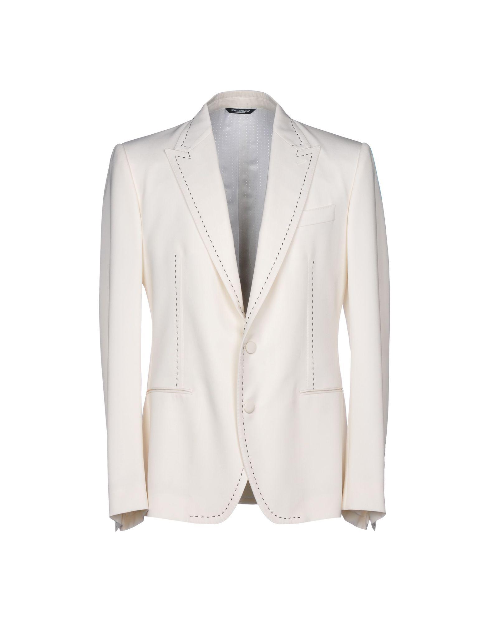 Dolce & Gabbana Wool Suit Jacket in Ivory (White) for Men - Lyst