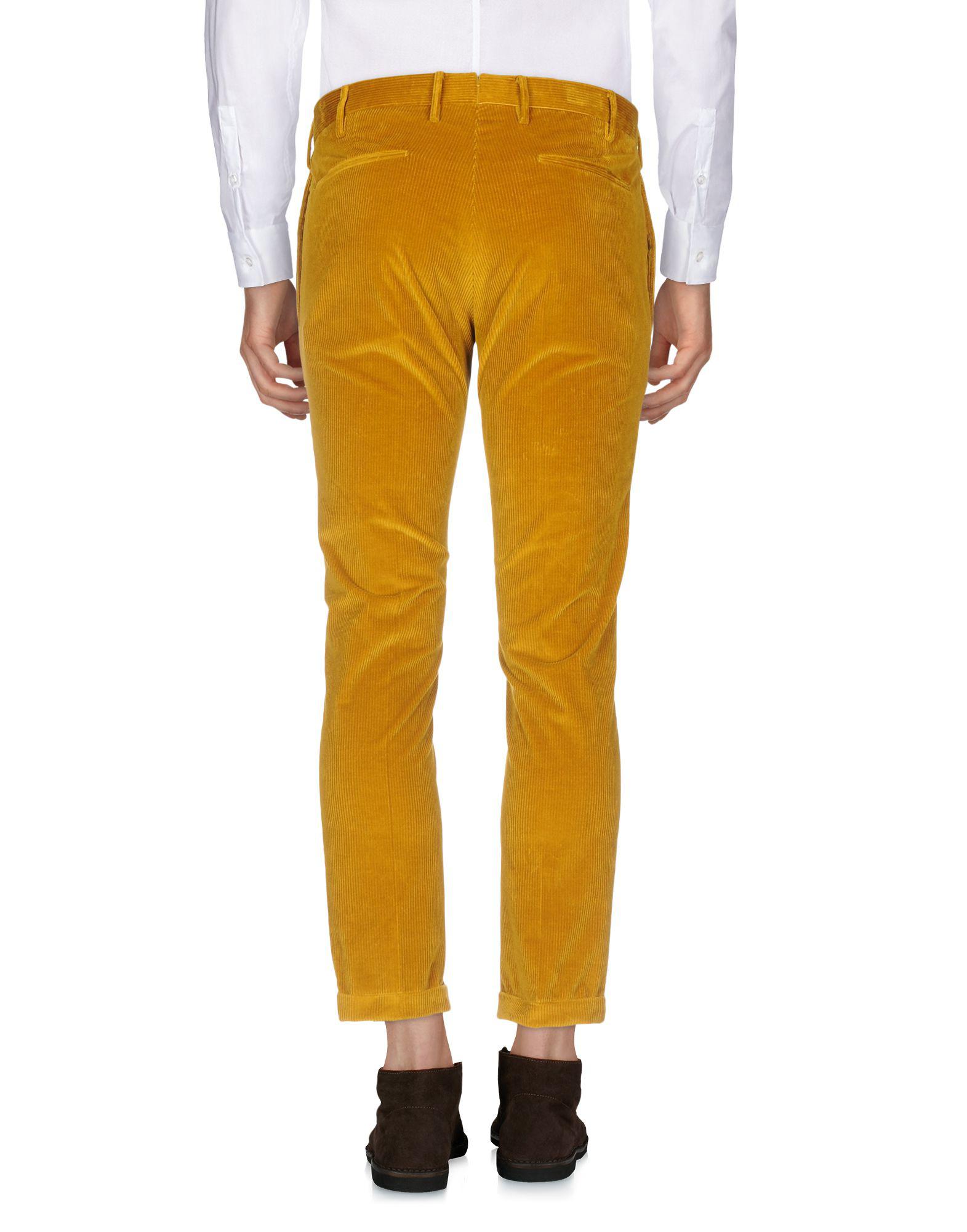 PT01 Corduroy Casual Pants in Yellow for Men Lyst
